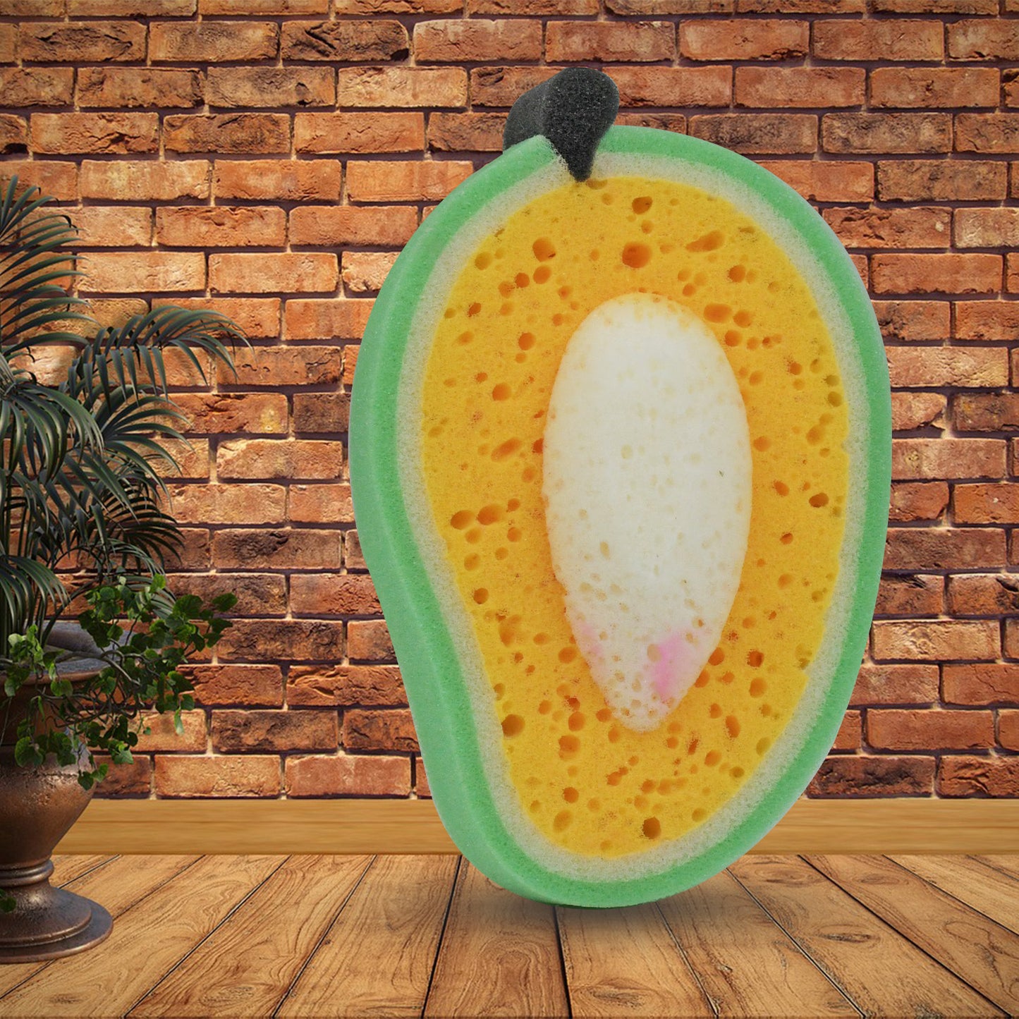 Sponge Household Kitchen Mango Shape Bowl Dish Washing Cleaning Pad Cleaner Bath Cleaning Sponge Dishwashing Sponge Mango (1 Pc) - Happy Price - Image 2