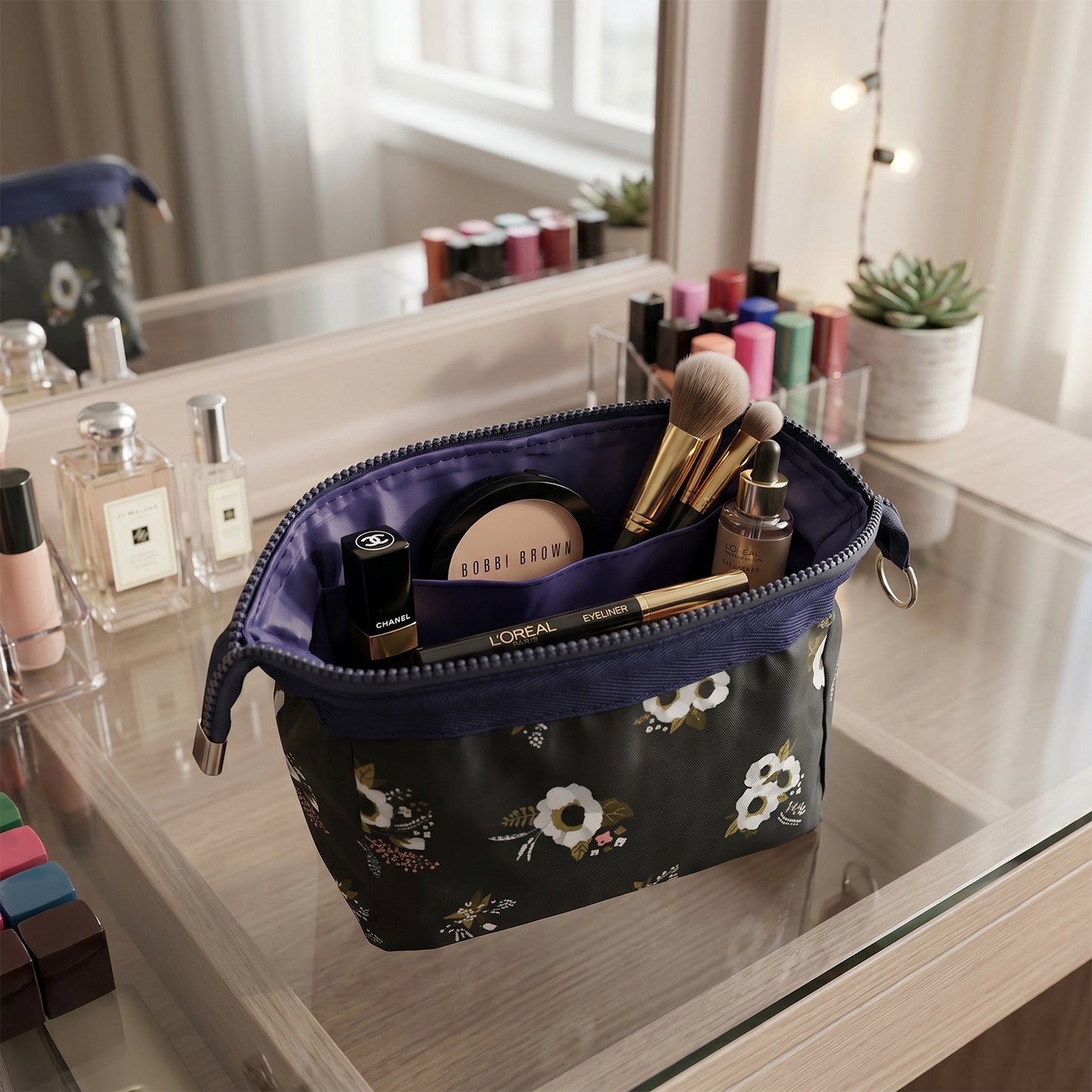 Stylish Multipurpose Cosmetic Storage Pouch Bag (1 Pc 18x12 Cm)