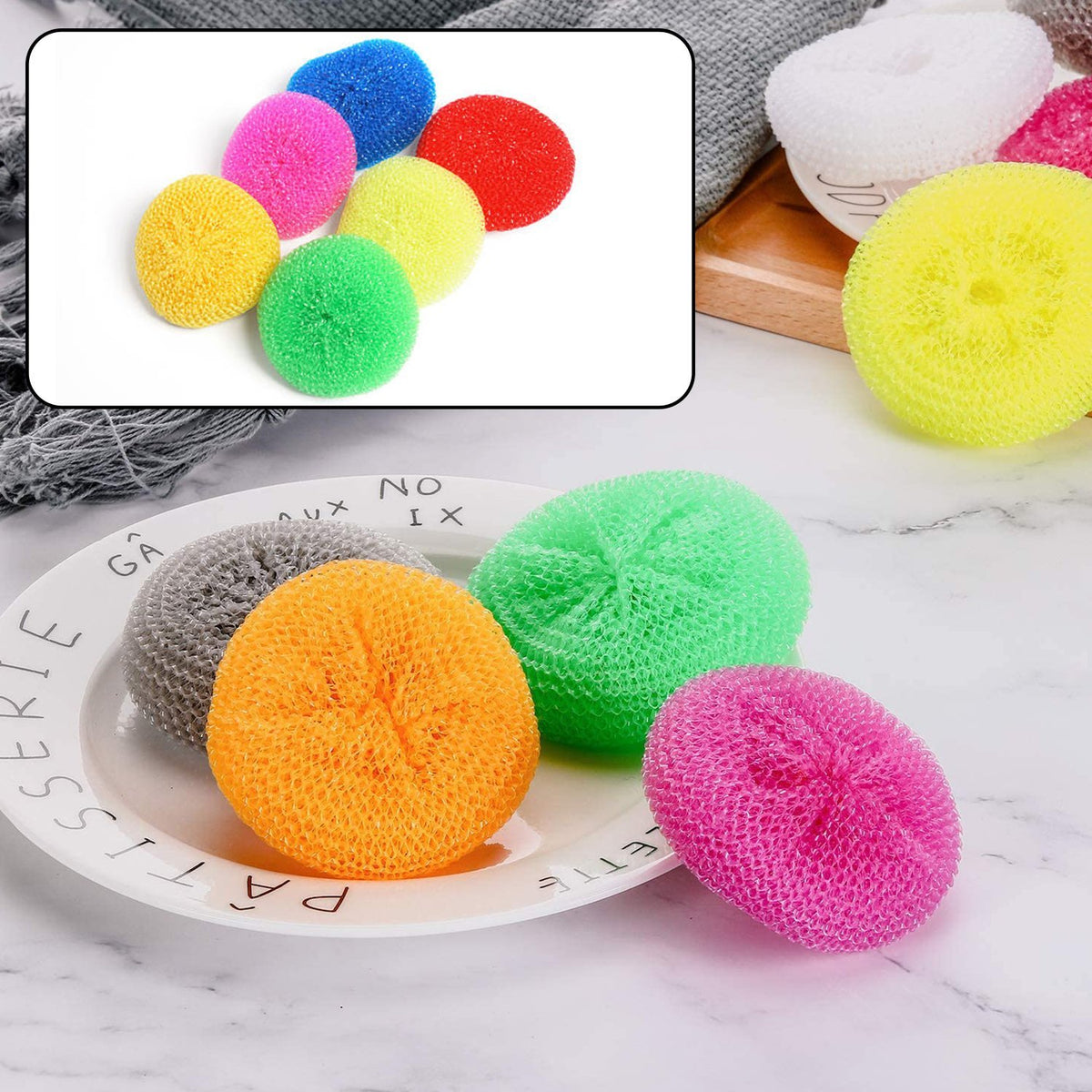 Plastic Scrubber Round Nylon Scrubbers (Pack Of 6) - Happy Price - Image 5