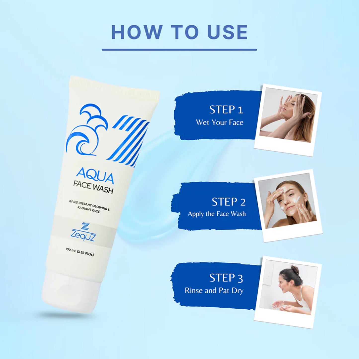 Zequz Aqua Face Wash - 100ml Gentle Hydrating Daily Cleanser - Happy Price - Image 6