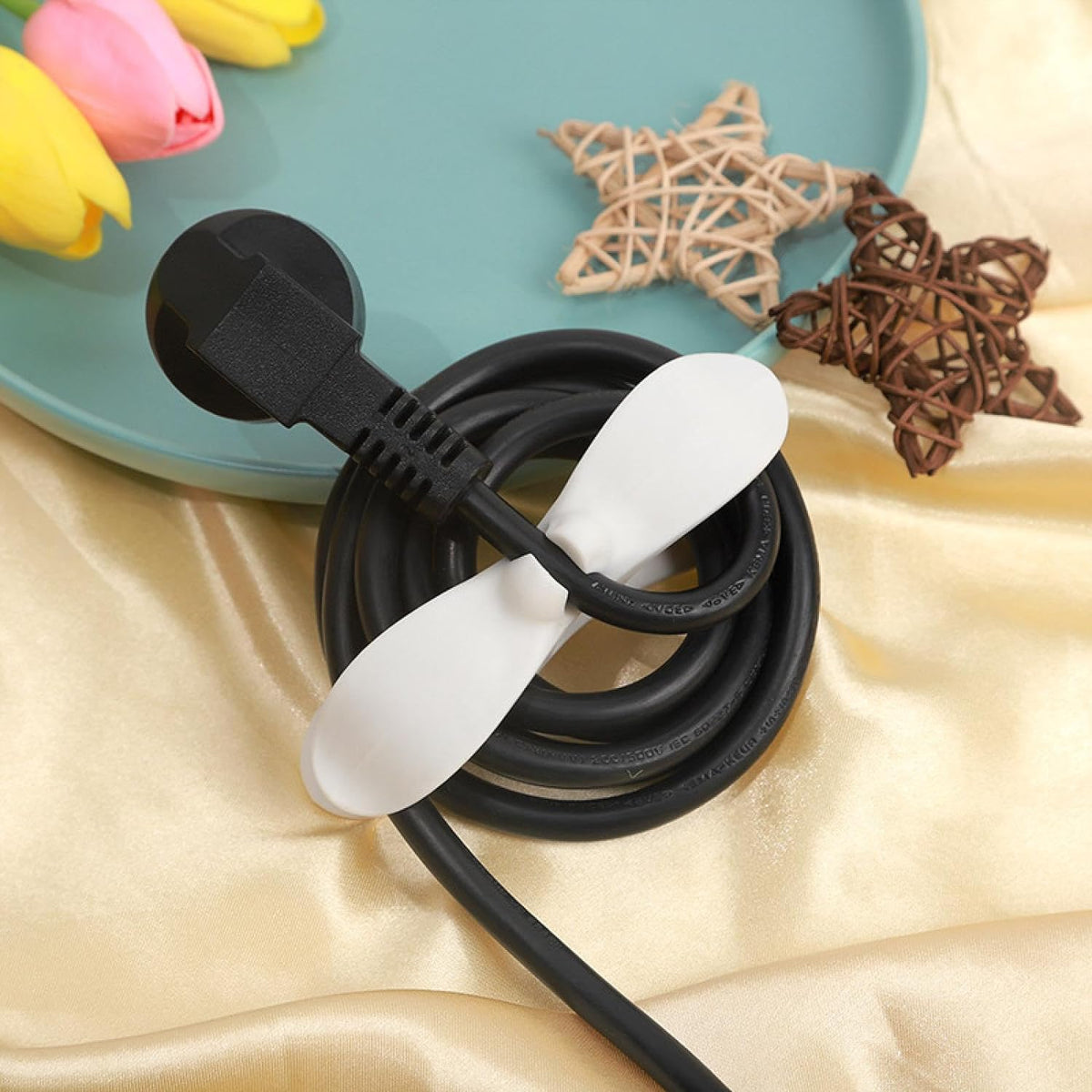 12657 Power Plug Holder Organizer For Appliances Tidy Cord Winder Cable Organizer Self Adhesive Wire Wrap Holder For Coffee Maker Pressure Cooker Etc (1 Pc 8x3 Cm) - Happy Price - Image 3
