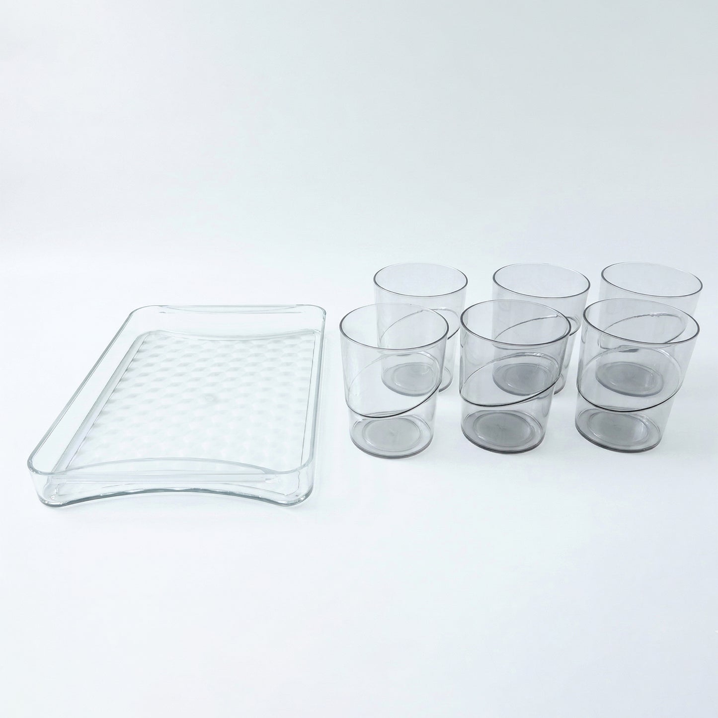Glass Beverage Serving Set with 6 Tumblers and 1 Tray - Great Price - Image 4