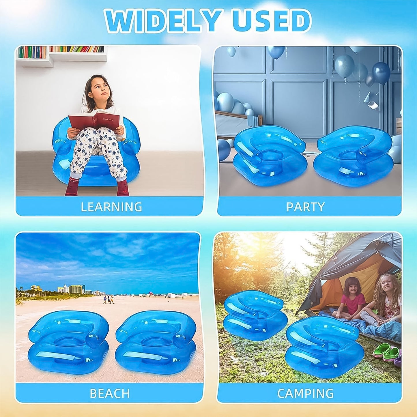 Inflatable Sofa Chair For Boys And Girls Suitable For Camping (28 Inch Approx 1 Set) - Happy Price - Image 3
