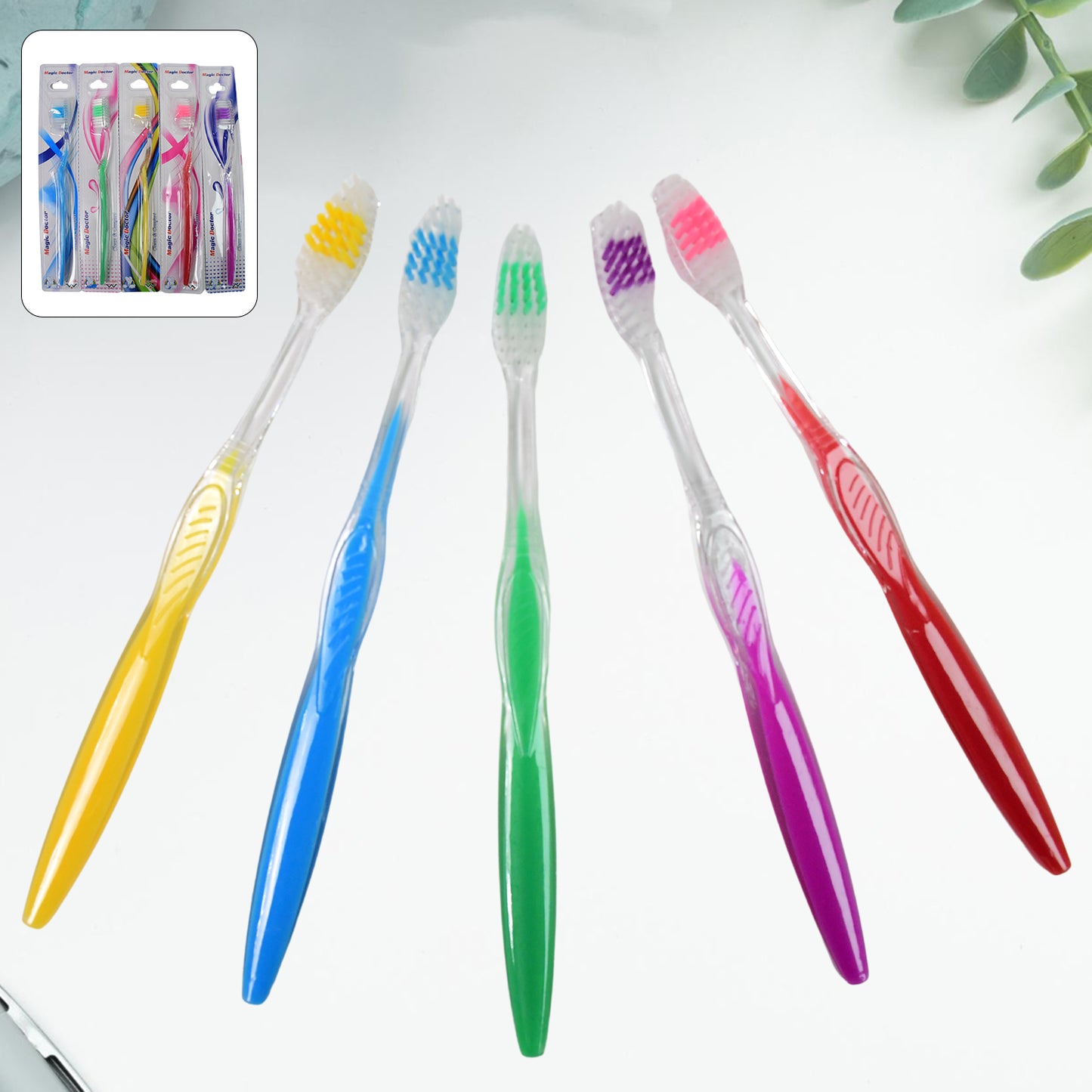 Premium Plastic Toothbrush (1 Pc Mix Color) - Happy Price - Image 2
