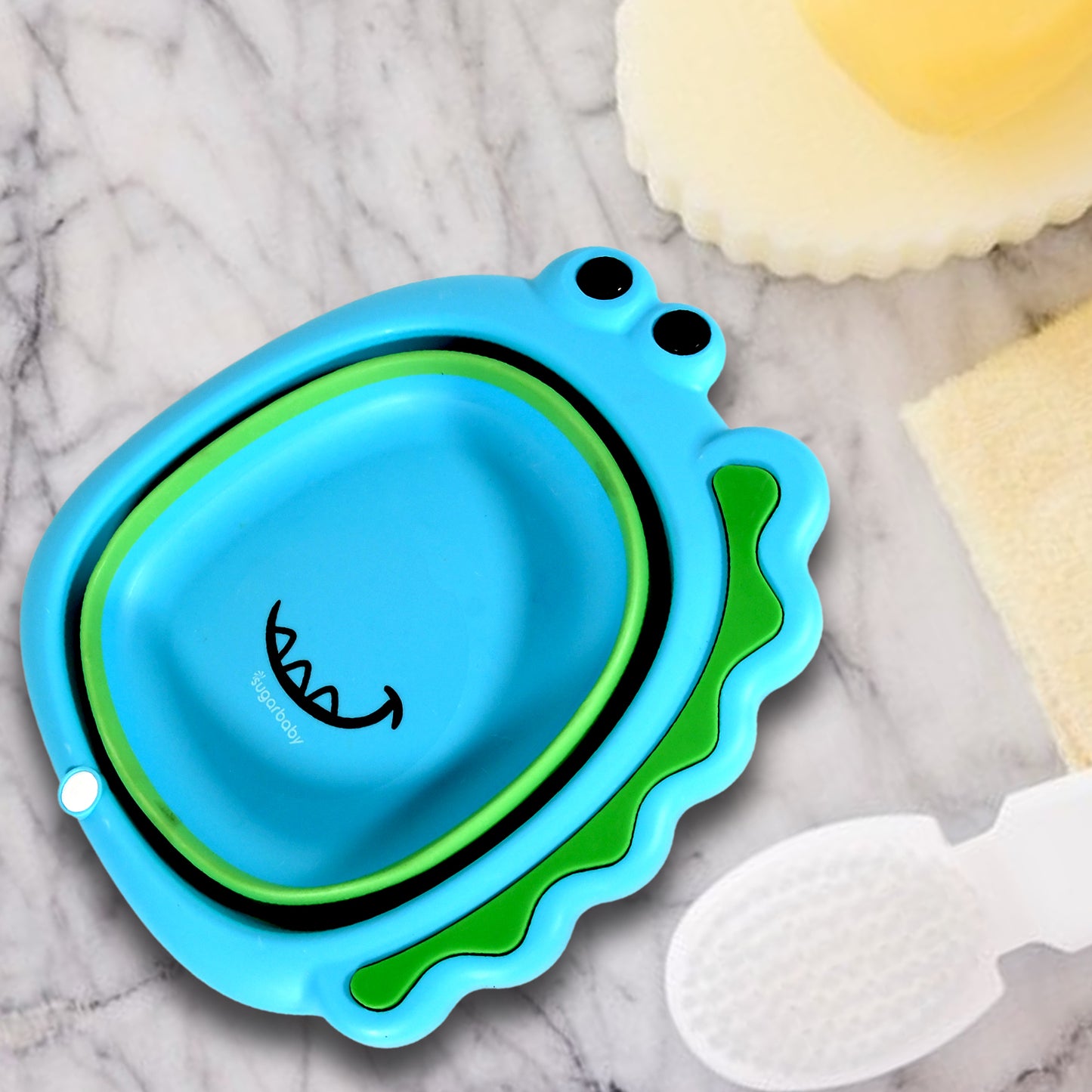 Frog Shape Wash Basin Space Saving Multi Function Foldable Baby Wash Basin Easy Clean Lightweight Thicken For Washing Face For Home (3331cm 1 Pc) - Happy Price - Image 5