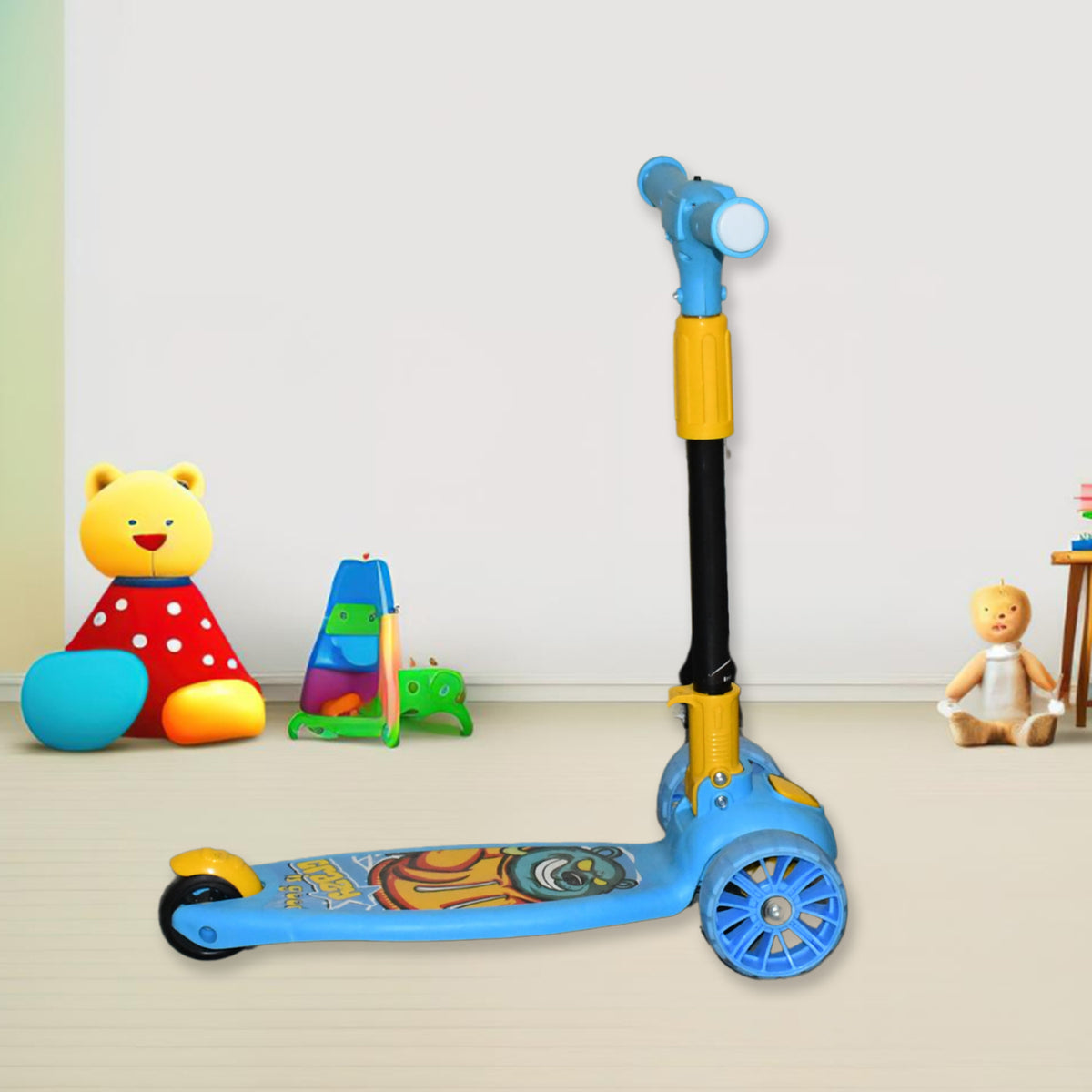 Jumbo Scooter For Kids 2 Wheels Steel Frame Large Foldable Height Adjustable - Happy Price - Image 5