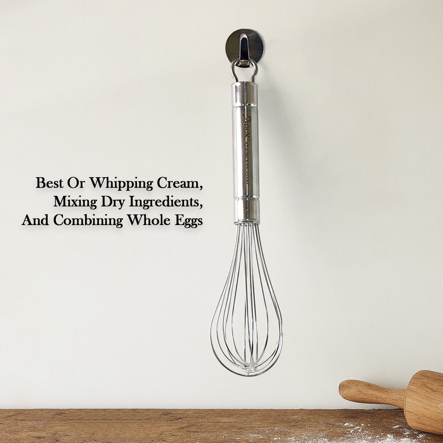 Apex Stainless Steel Small Hand Whisk for Baking & Cooking (1 Pc) - Happy Price - Image 4