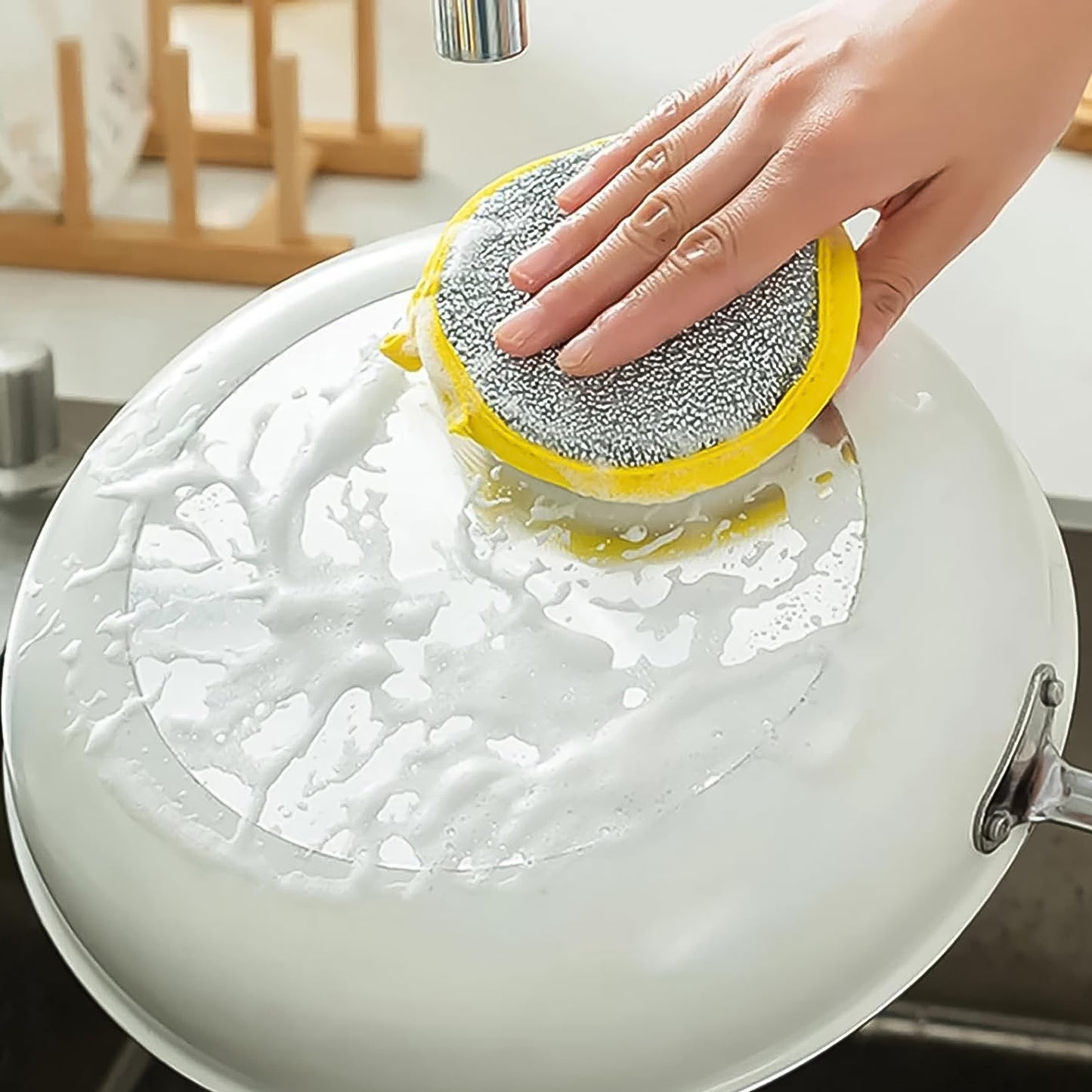 Double Side Dishwashing Sponge Dish Washing Brush (1 Pc) - Happy Price - Image 2