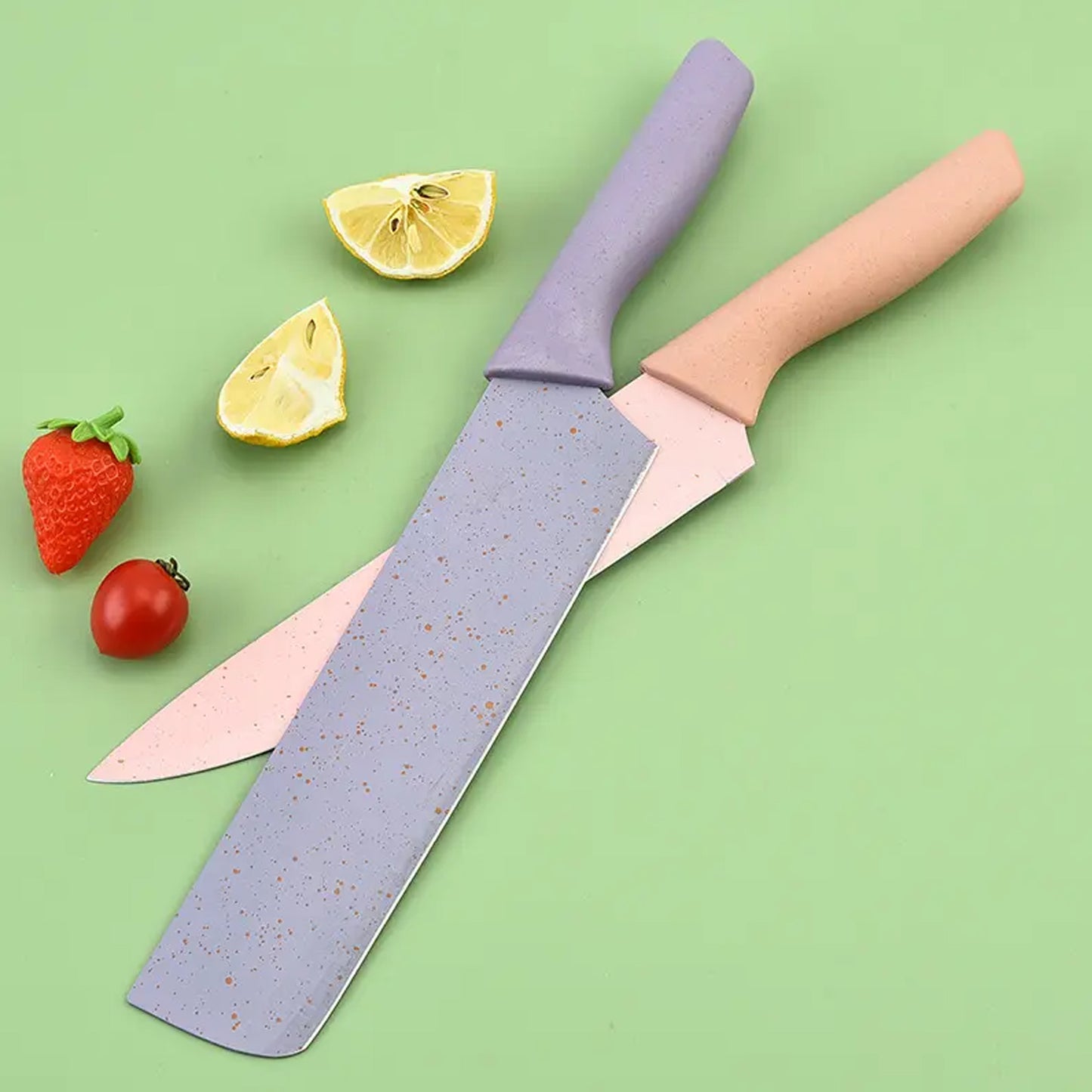 Professional Colorful Kitchen Knives Set Of 6 Pieces Non-stick Blades With High Carbon Stainless Steel Sharp Kitchen Cutting Knives Set For Slicing Paring And Cooking Chef Kitchen Knives Set - Happy Price - Image 5