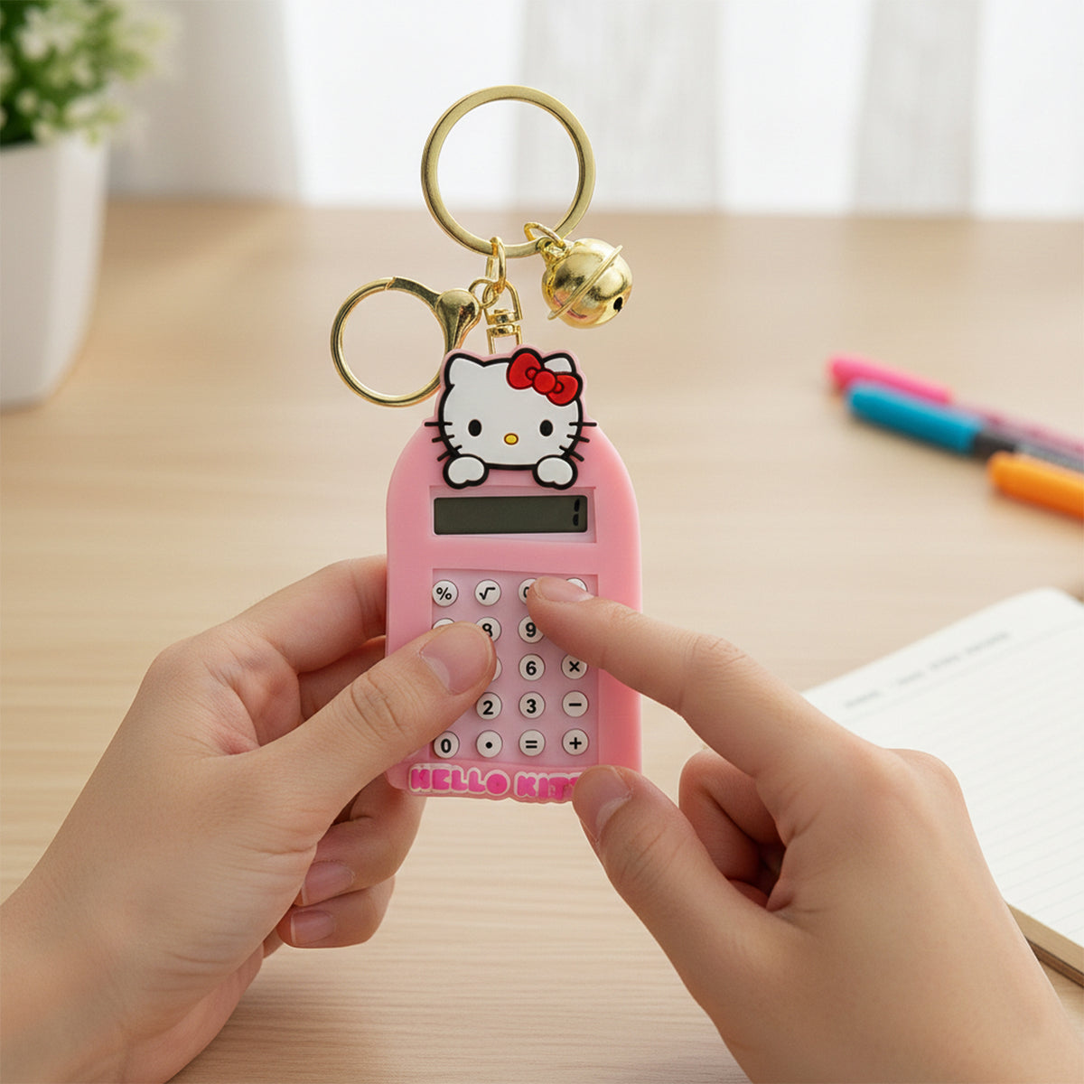 Cartoon Cat Mini Calculator Keychain - Portable Digital Display (1 Pc) - Happy Price - Image 6