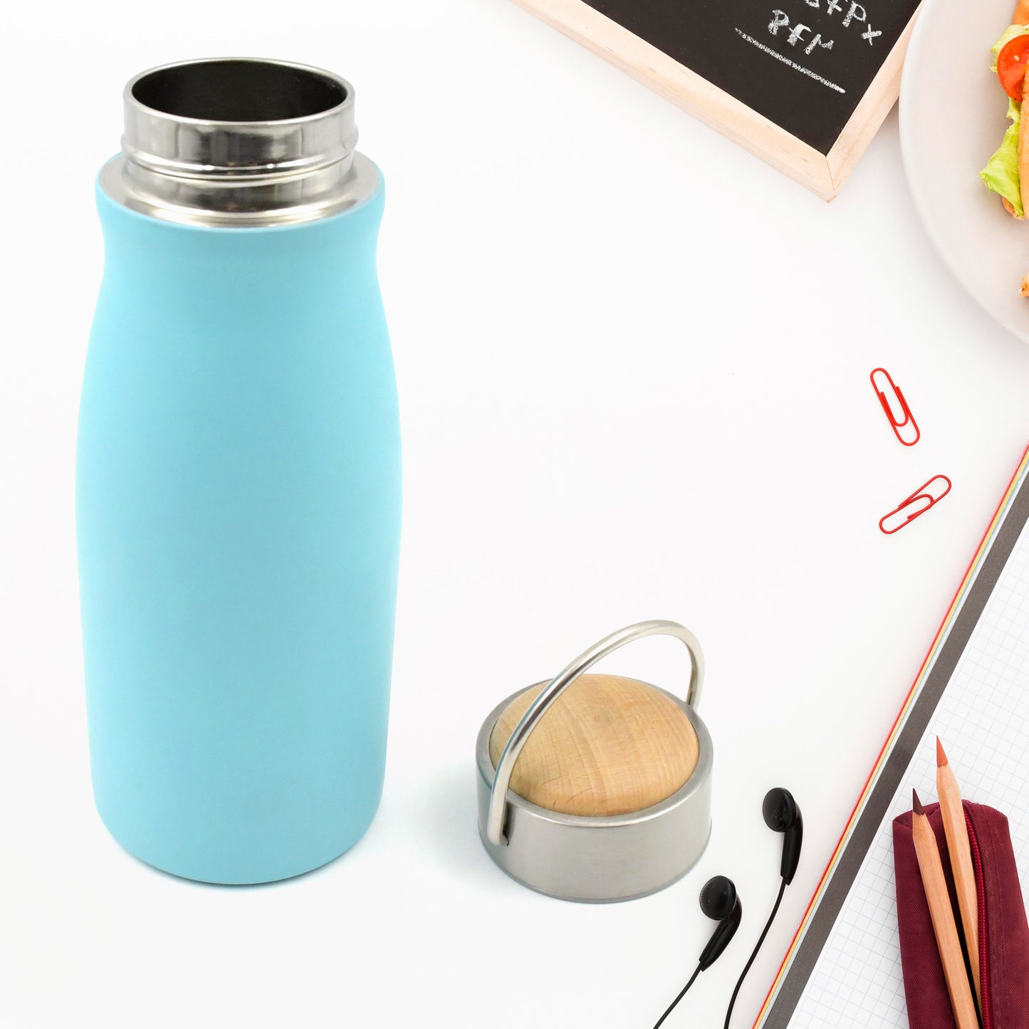 Stainless Steel Water Bottle With Handle Fridge Water Bottle Stainless Steel Water Bottle Leak Proof Rust Proof Hot Cold Drinks Gym Sipper Bpa Free Food Grade Quality Steel Fridge Bottle For Officegymschool (360 Ml) - Happy Price - Image 4