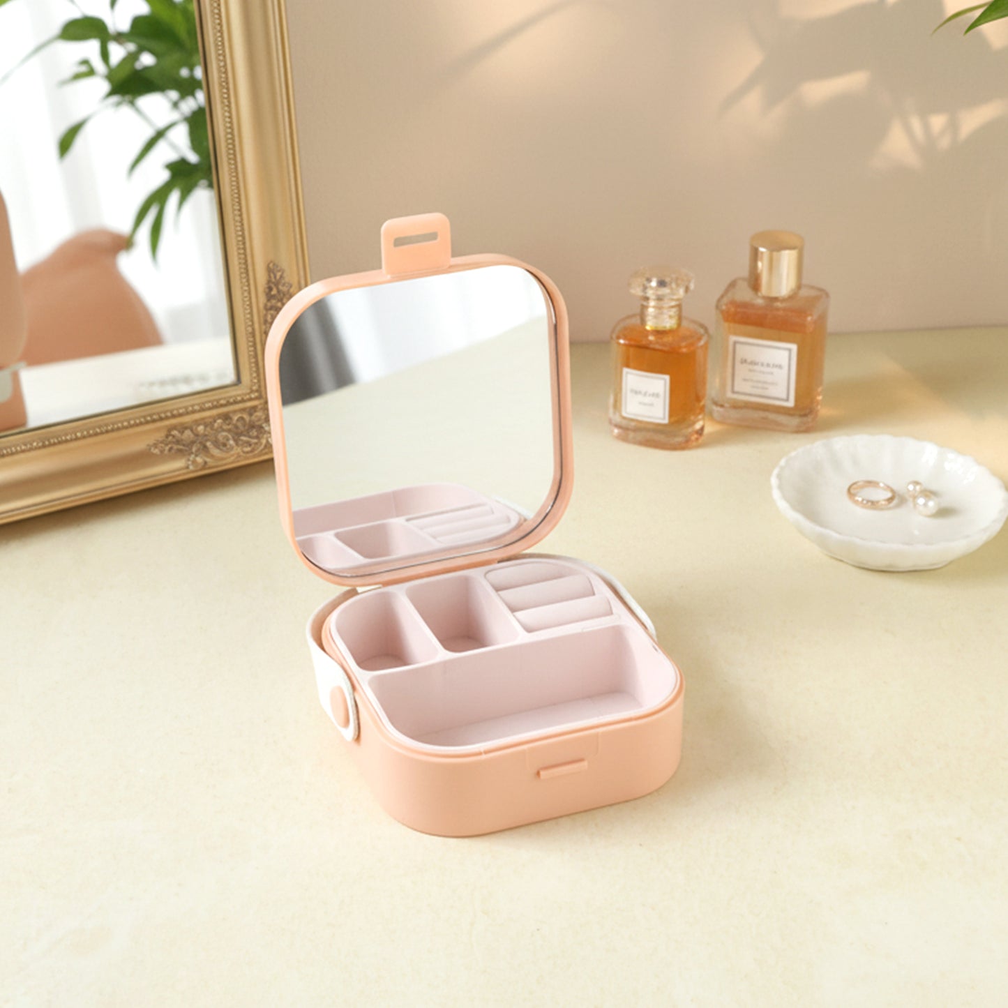 Compact Travel Jewelry Organizer Box with Mirror - 1 Pc - Great Price - Image 5