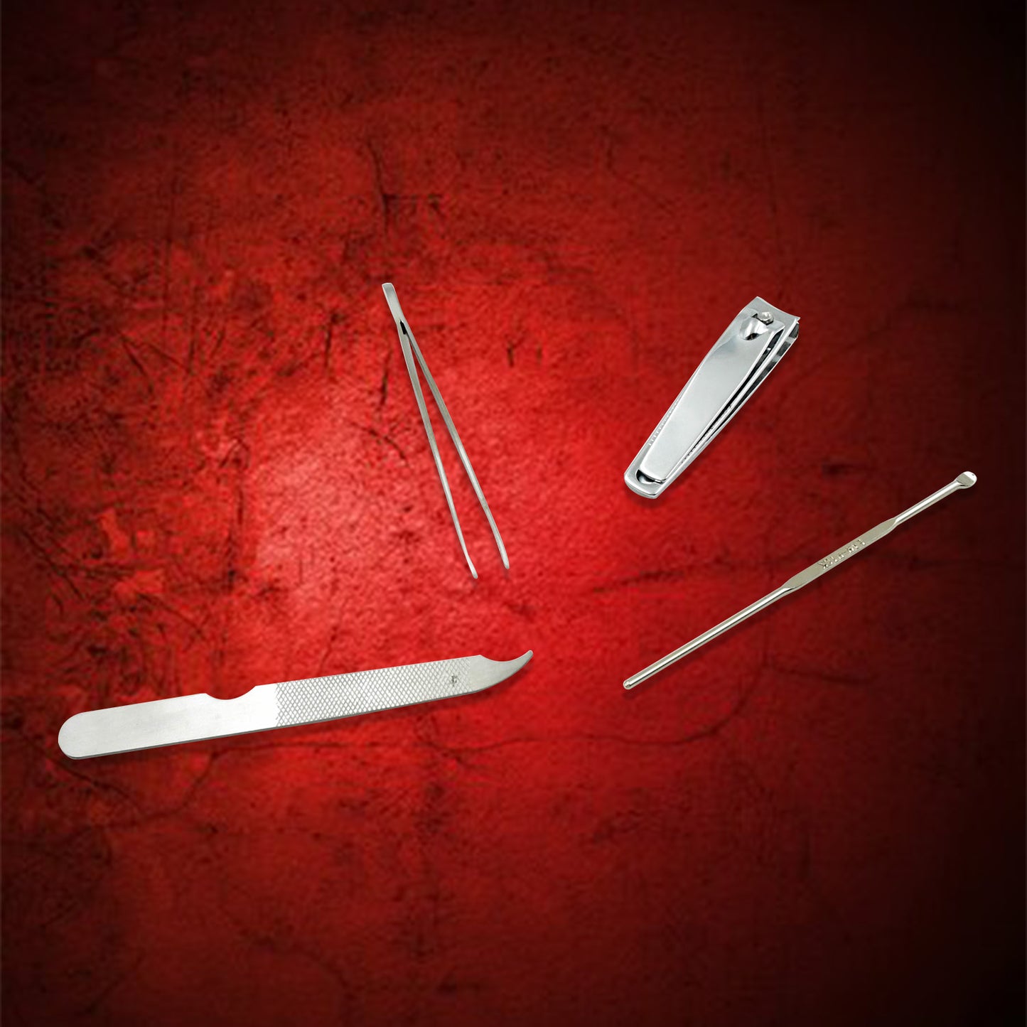 4in1 Nail Clipper Kit With Mirror Fingernail Clipper Manicure Set Stainless Steel Nail Cutter Set Manicure Tool Nail Clippers Care Tools With Lightweight And Beautiful Travel Case (4 Pc Set) - Happy Price - Image 3