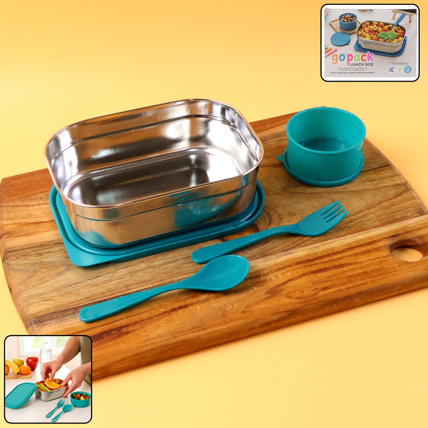 Stainless Steel Lunch Box Set with Leak-Resistant Lid & Cutlery - Great Price - Image 2