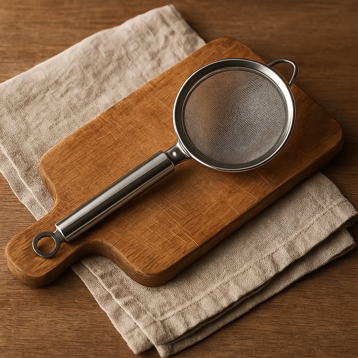 Stainless Steel Fine Mesh Strainer with Long Handle - 1 Pc - Happy Price - Image 3