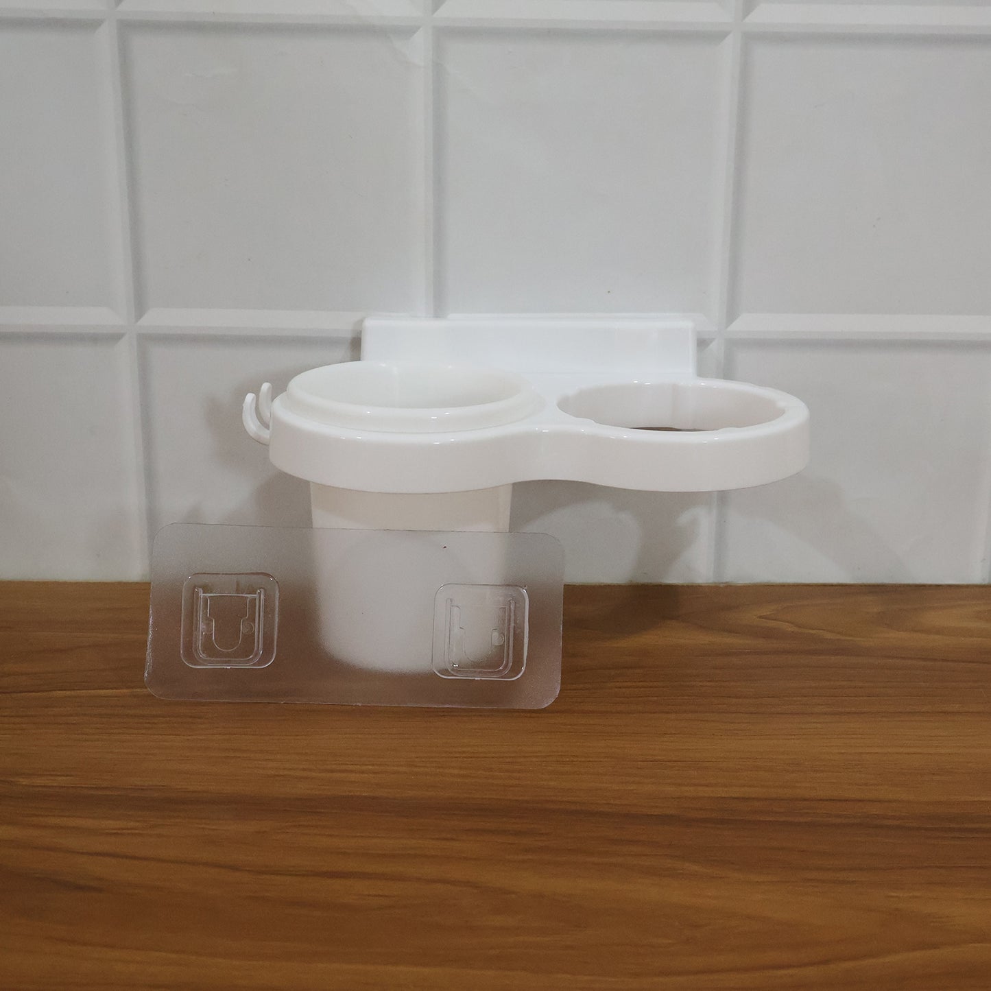Wall Mount Bathroom Organizer Set with Toothbrush Holder & Hair Dryer Stand - Great Price - Image 7