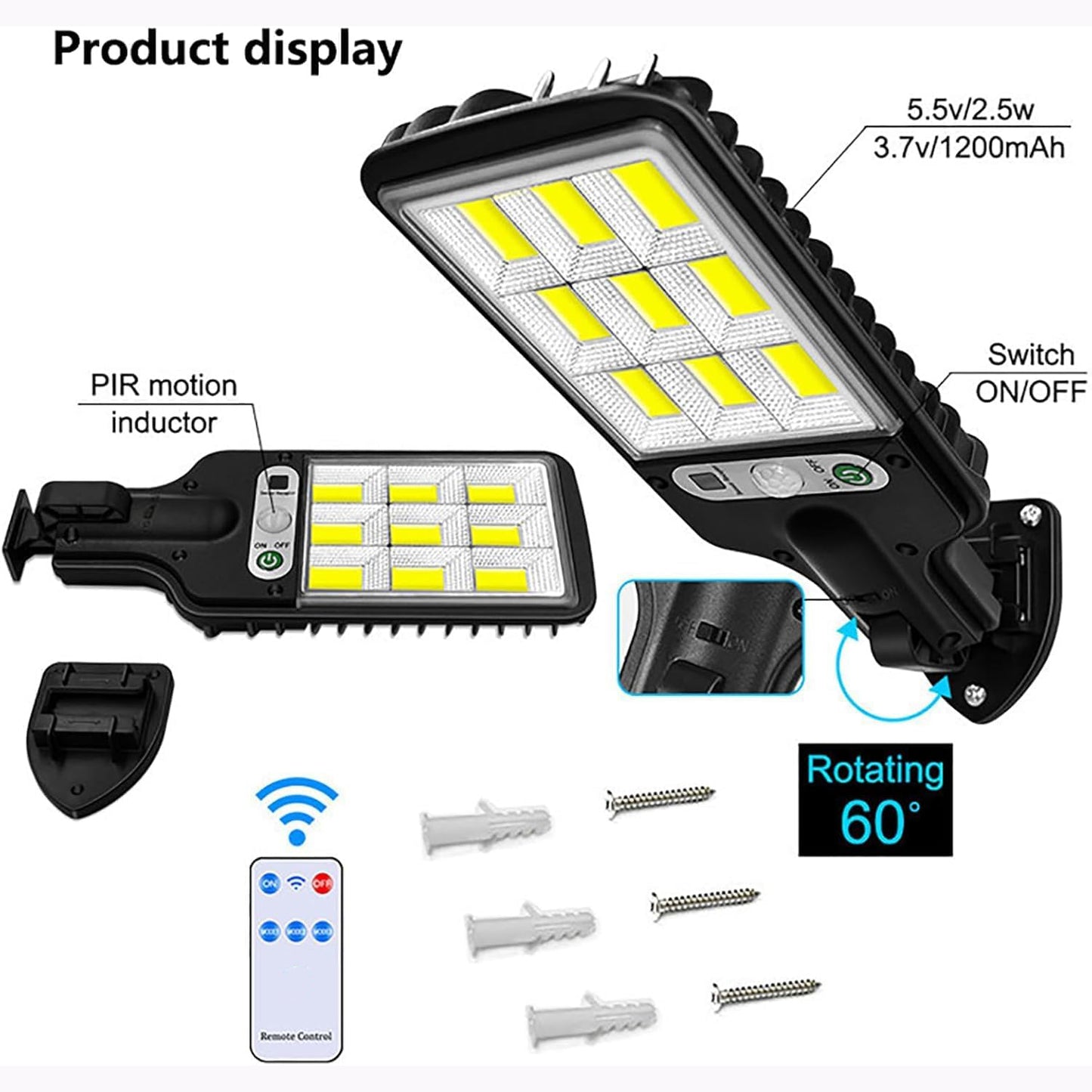 High-power Solar Led Street Light With Motion Sensor Remote Control - Happy Price - Image 2