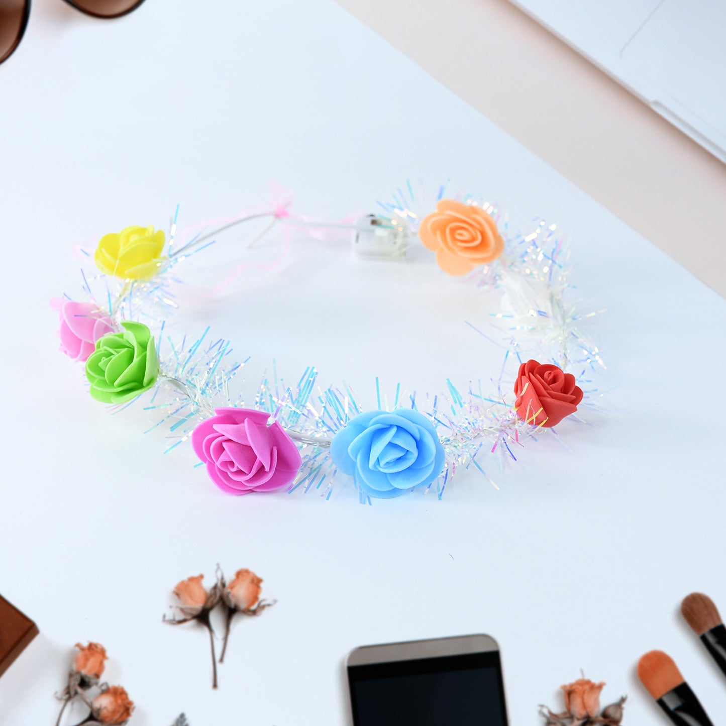 Led Flower Crown Headband Multicolor Light-up (1 Pc) - Happy Price - Image 6