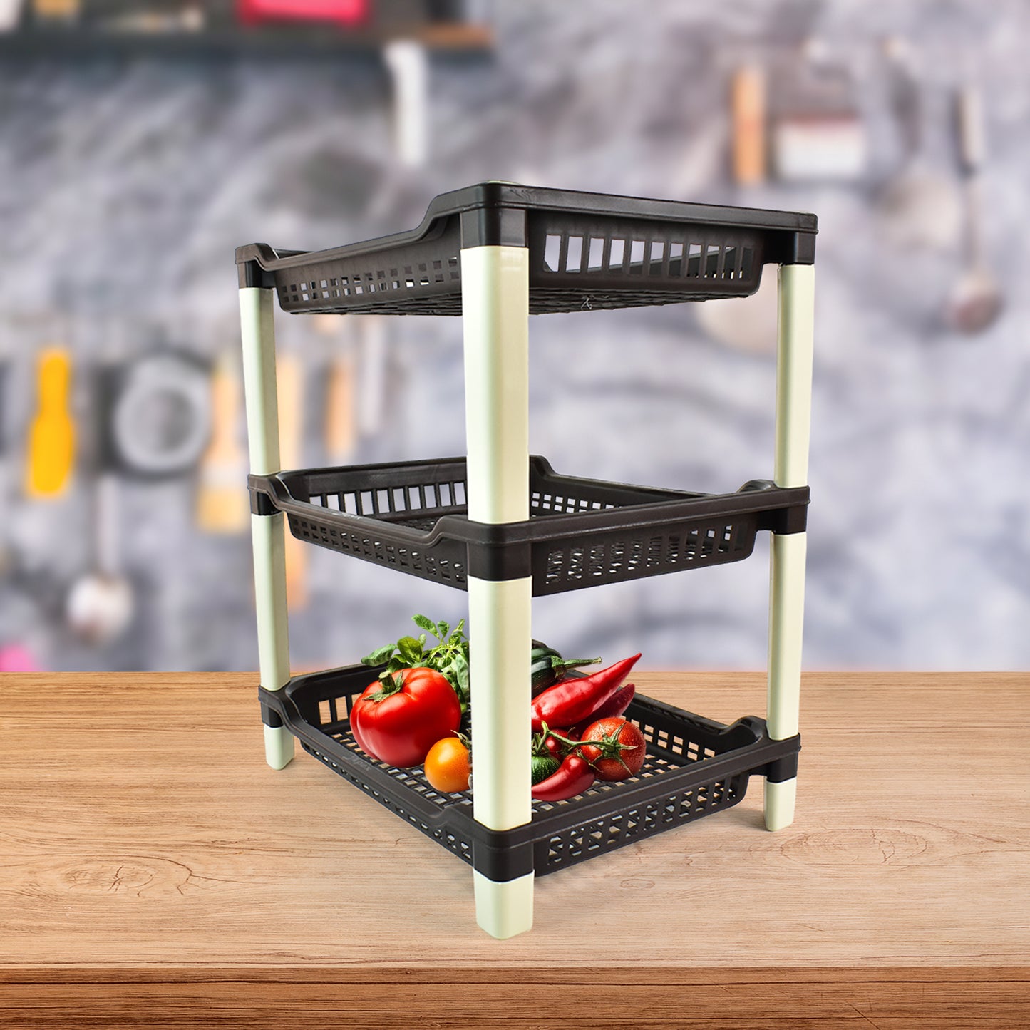 Apex Big Multi Use Plastic Storage Rack 3-tier (1 Pc) - Happy Price - Image 3
