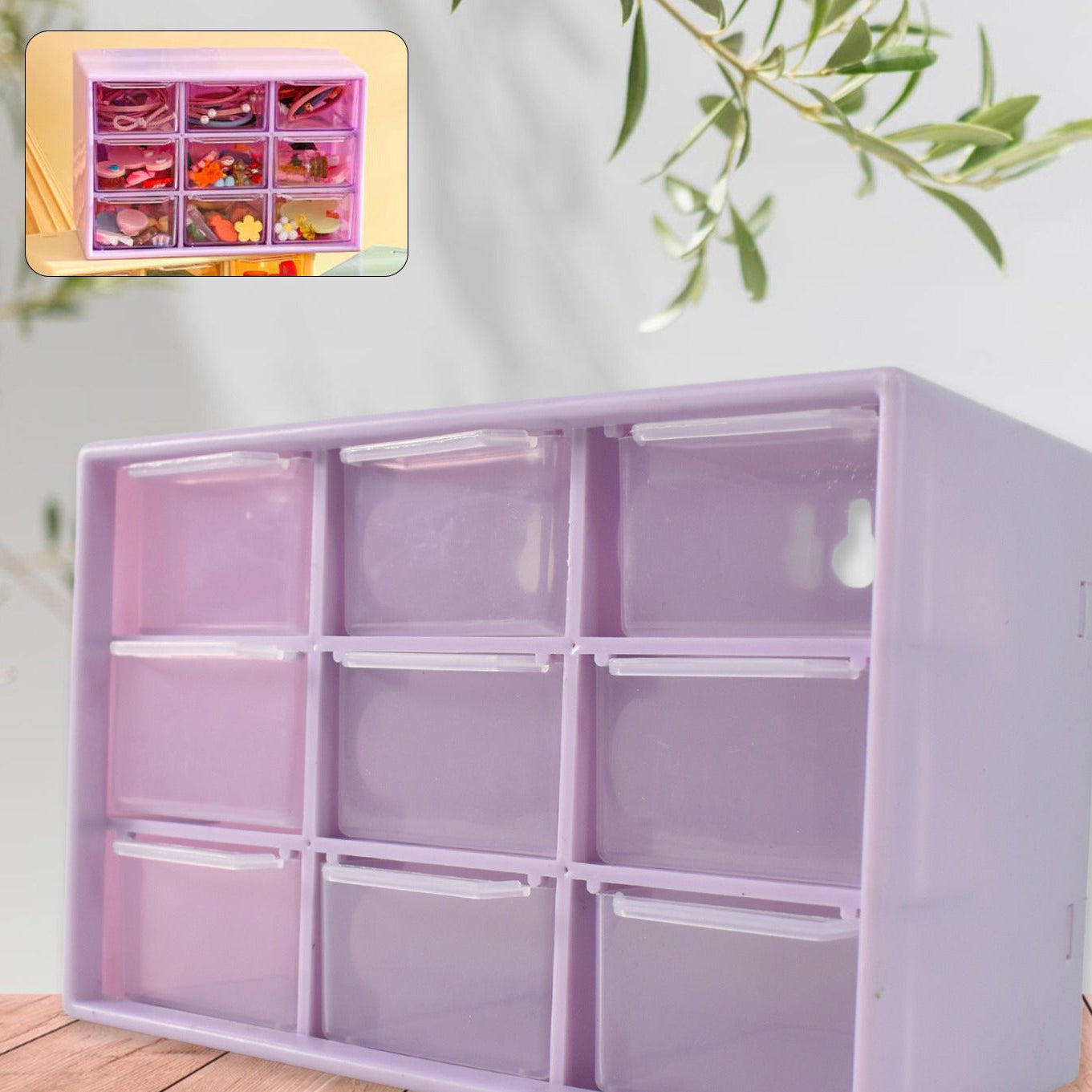 Plastic Compact Drawer Organizer For Jewellery (9 Compartment) - Happy Price - Image 1