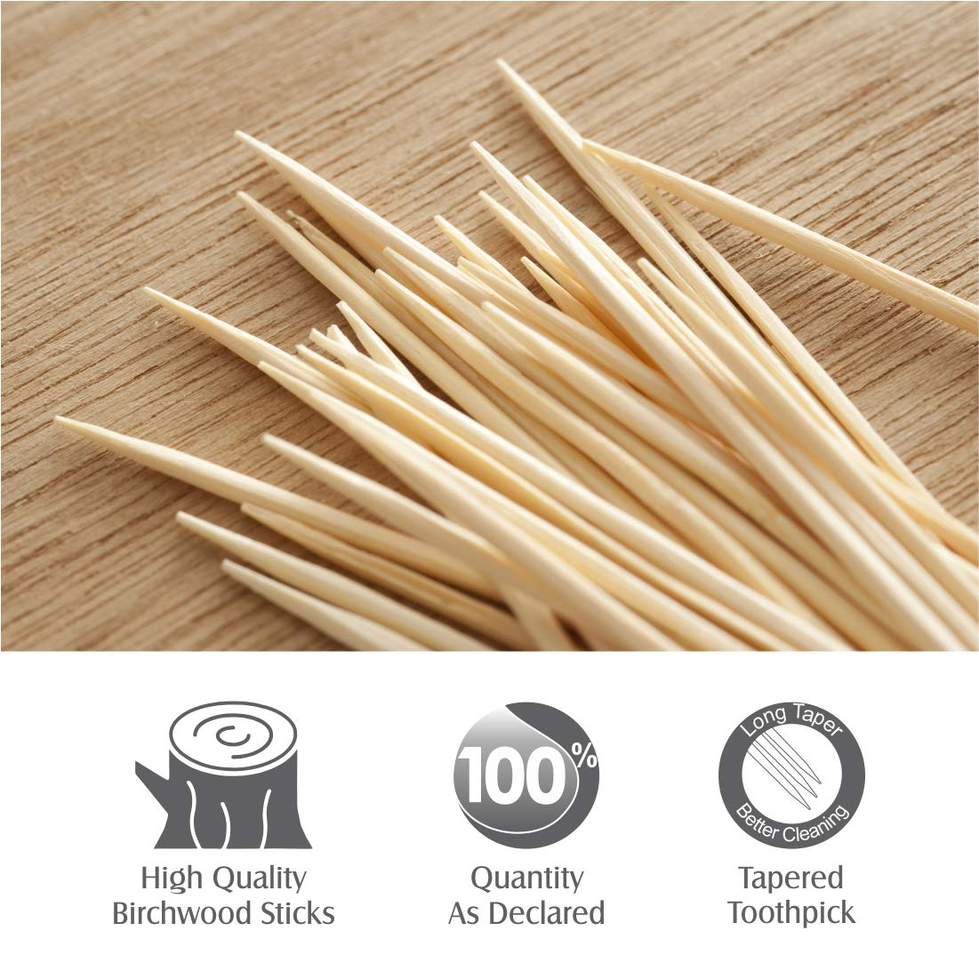 Natural Wood Toothpicks with Convenient Dispenser - Happy Price - Image 2
