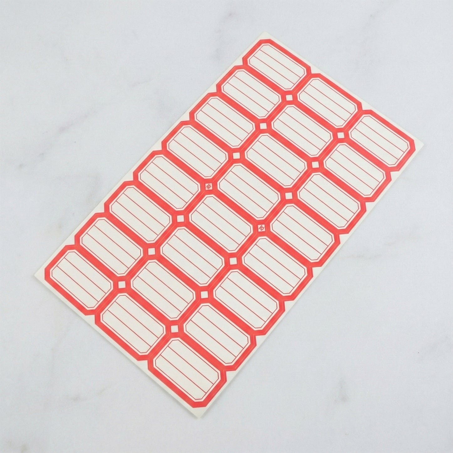 1 Sheet Rectangular Self-Adhesive Labels - Red & White - Happy Price - Image 3