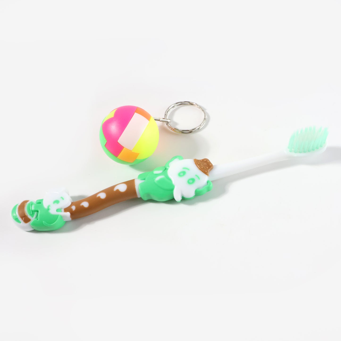 Kids Toothbrush & Ball Keychain Toy Set - Fun Oral Care Combo - Happy Price - Image 2