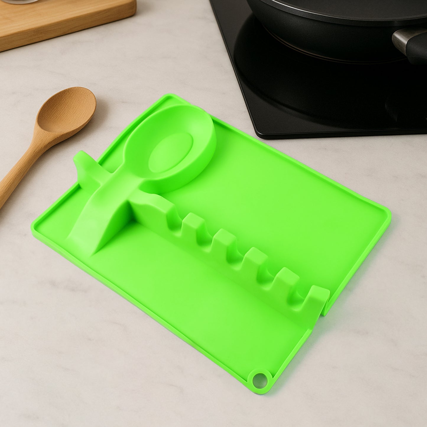 4-Slot Silicone Utensil Rest for Kitchen Countertops (1 Pc) - Happy Price - Image 2