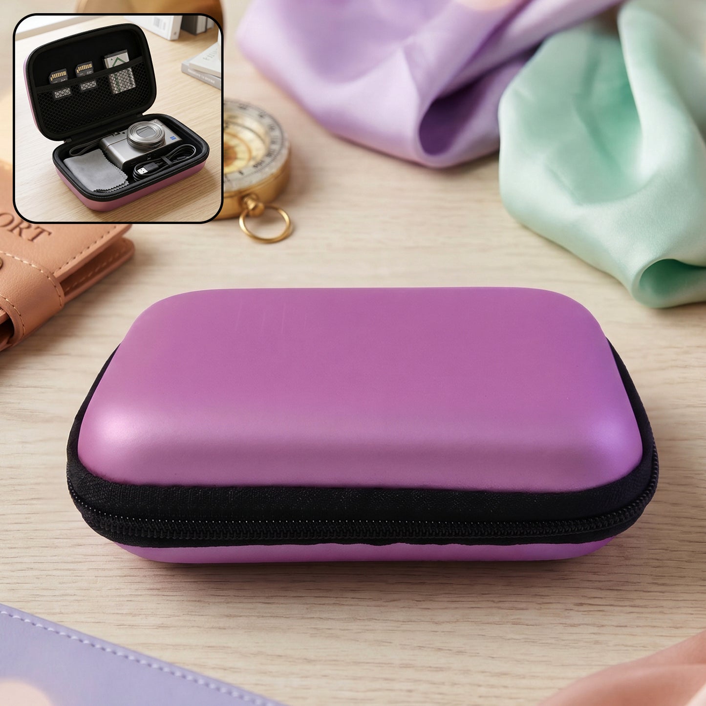 Mini Travel Organizer Pouch for Earphones, SD Cards, Cables (1 Pc) - Happy Price - Image 2