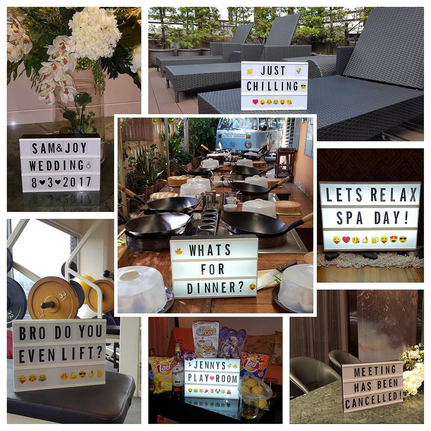 A6 Magnetic LED Cinematic Light Box with 82 Characters & 10 Emojis - USB/Battery Powered - Happy Price - Image 3