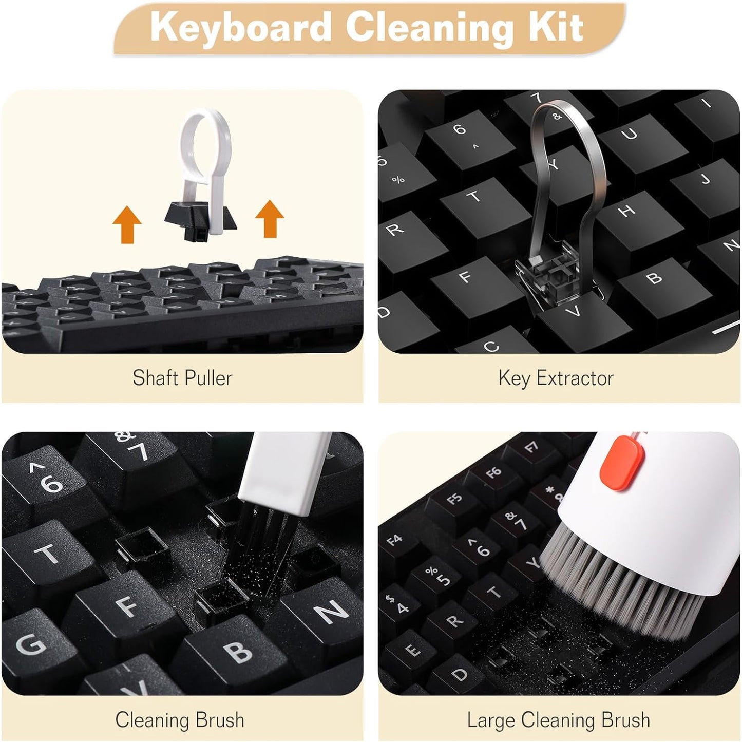 Keyboard Cleaner Kit 20-in-1 Laptop Phone Screen Cleaning Kit Keyboard Cleaning Kit With Electronic Cleaning Brush Spray For Airpods Pro Ipad Iphone Pro Camera Computer Cleaning - Happy Price - Image 6