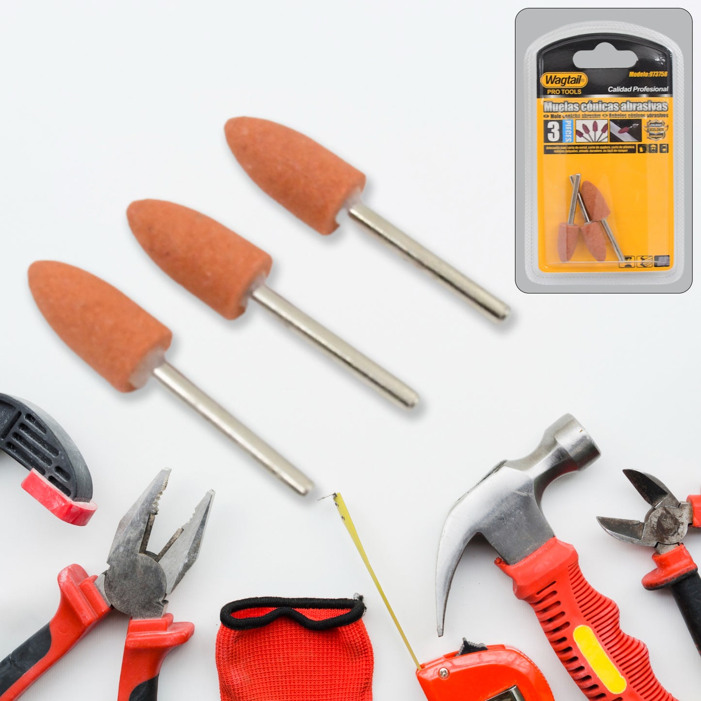 Bullet Shape Rotary Grinding Stone Set (3 Pcs Set) - Happy Price - Image 2