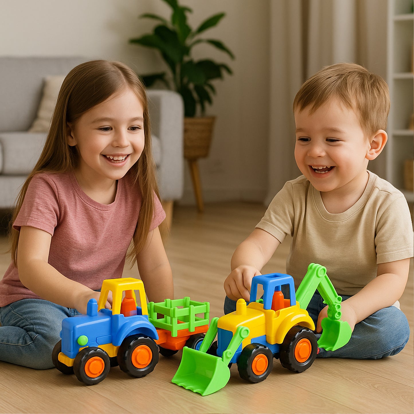 Funwoods 8 Pc Mini Construction Vehicle Toy Set for Kids - Happy Price - Image 5