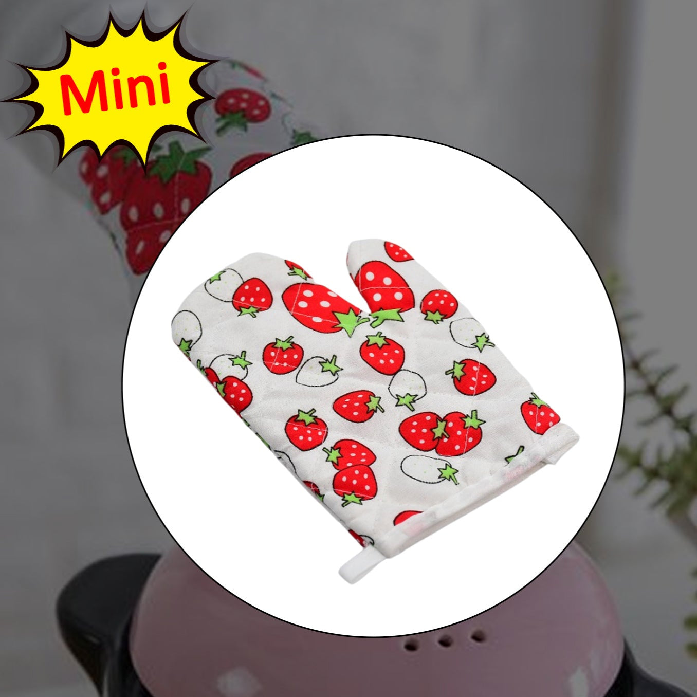Designer Multicoloured Oven Mitt And Pot Holder - Happy Price - Image 1