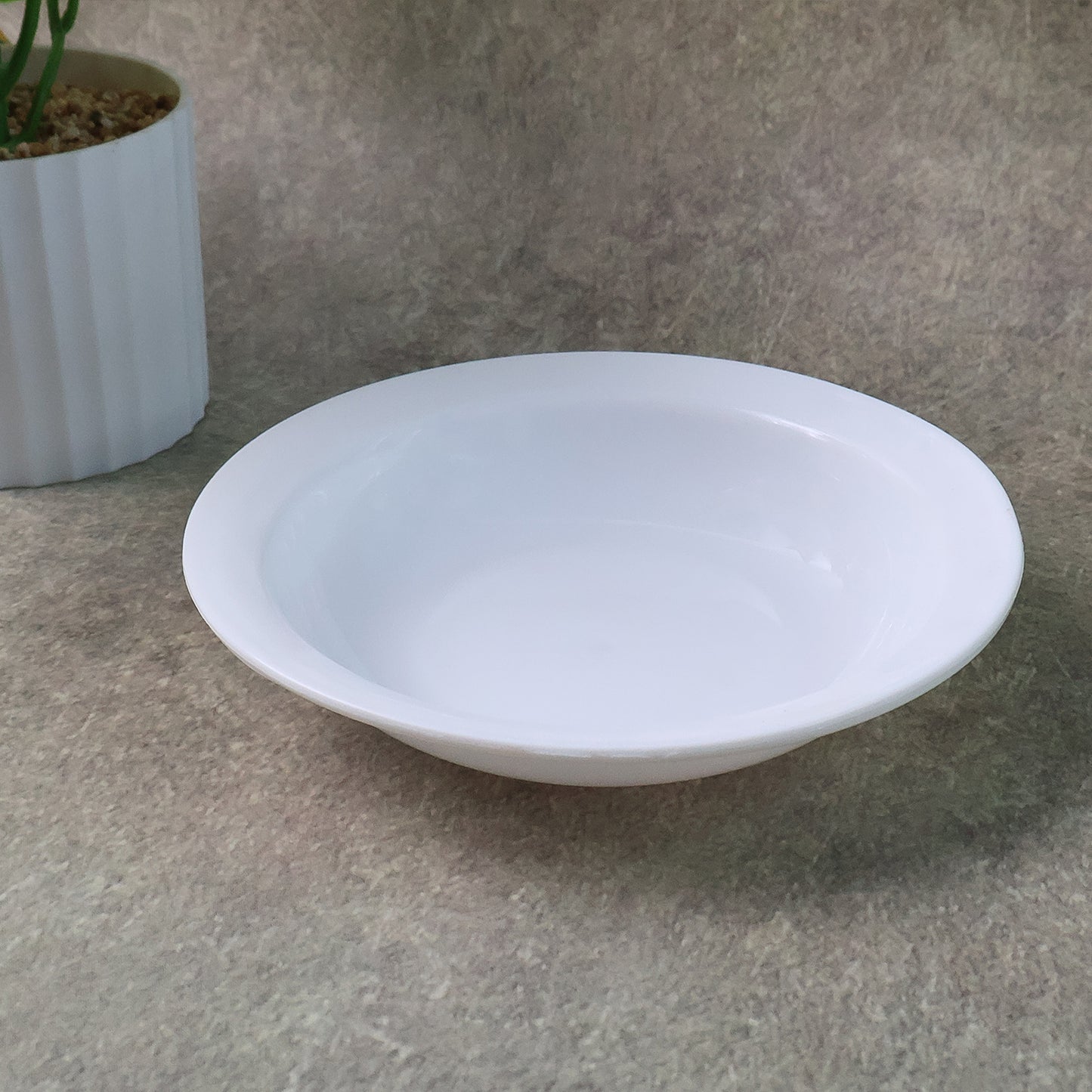 Premium Deep Round Serving Bowl (1 Pc) - White, Heat Resistant Tableware - Happy Price - Image 3