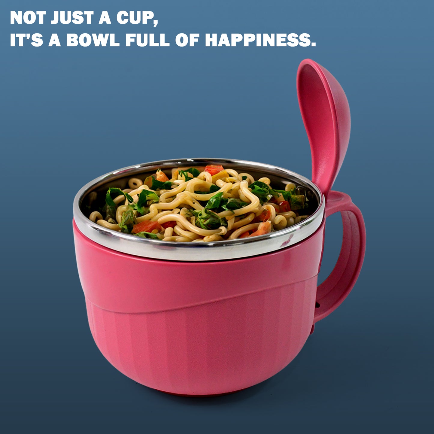 Apex 700 ML Noodle Bowl with Handle, Lid & Fork - Leak-Proof Lunch Container - Happy Price - Image 3