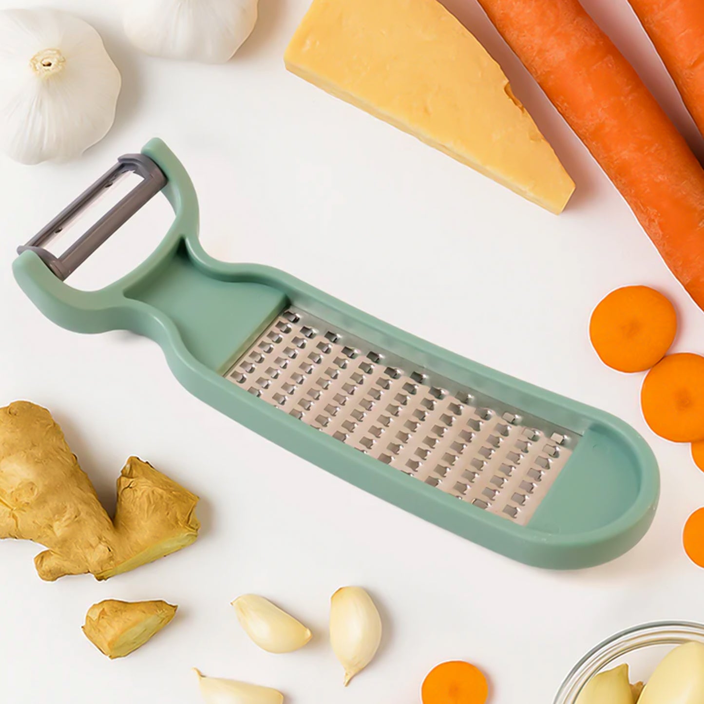 2-in-1 Kitchen Tool: Vegetable Peeler & Grater with Stainless Steel Blade - Happy Price - Image 5