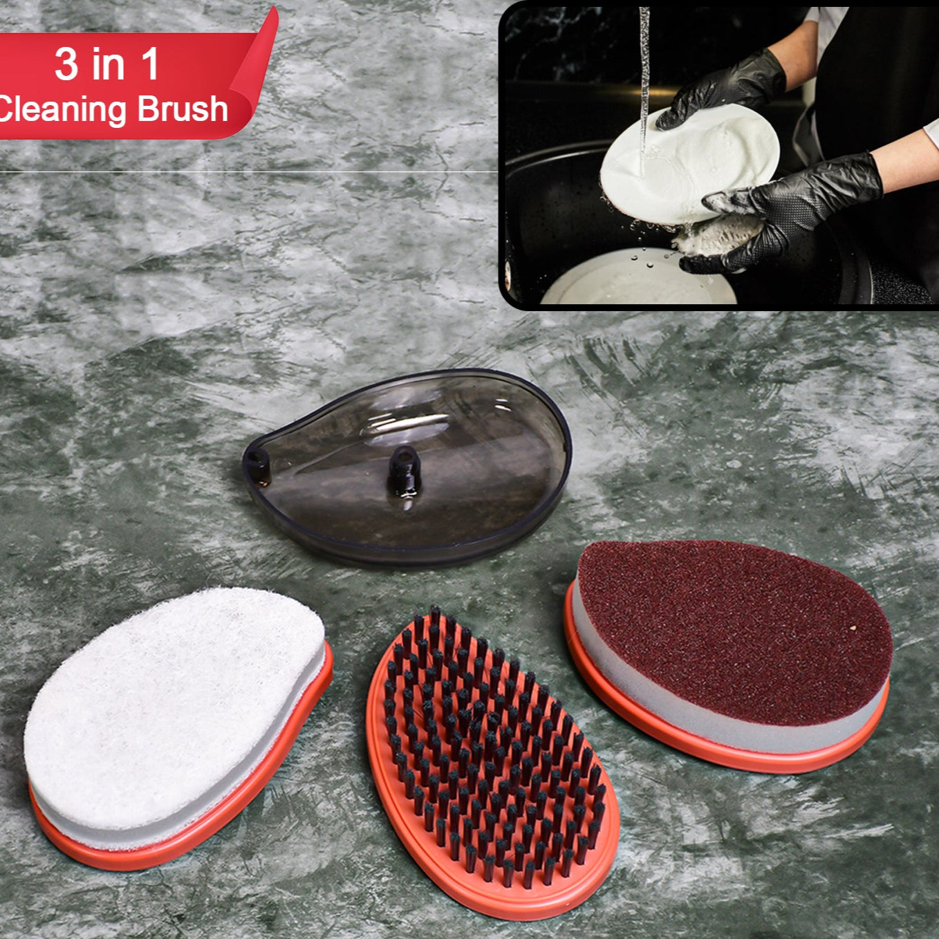 Plastic Wet And Dry Brush For Home (Multicolor 3 Units) - Happy Price - Image 1