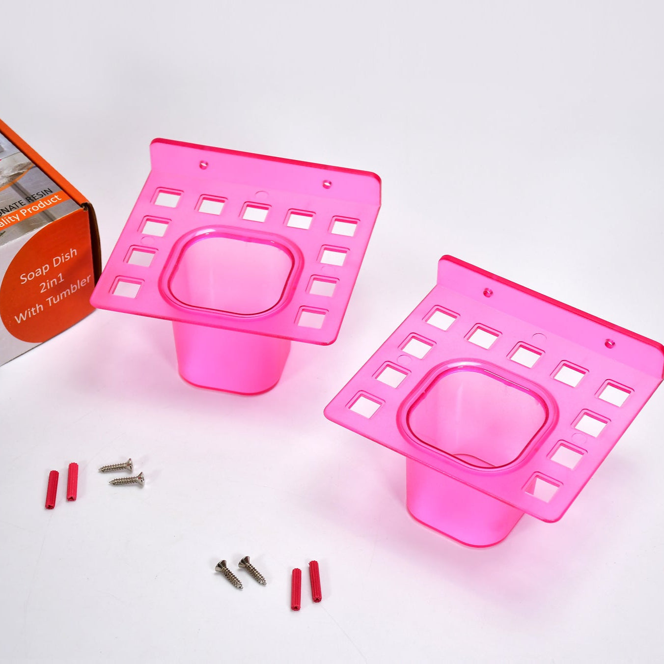 2in1 Tumbler Dish Toothbrush Holder ( 2 Pcs Pack ) - Happy Price - Image 1