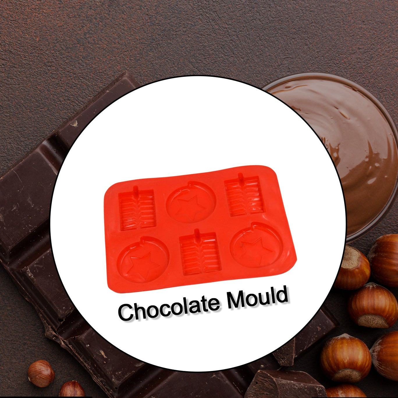 6cavity Chocolate Mould Tray Cake Baking Mold Flexible Silicon Ice Cupcake Making Tools - Happy Price - Image 1