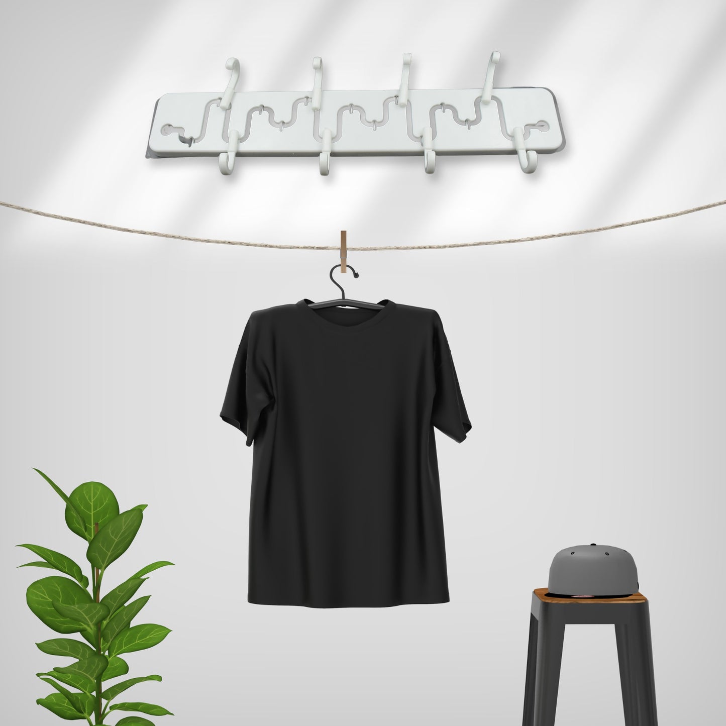 Slideway Adjustable Hook Wall Adhesive Hook Plastic High Quality Hooks For Home Bathroom Use - Happy Price - Image 3