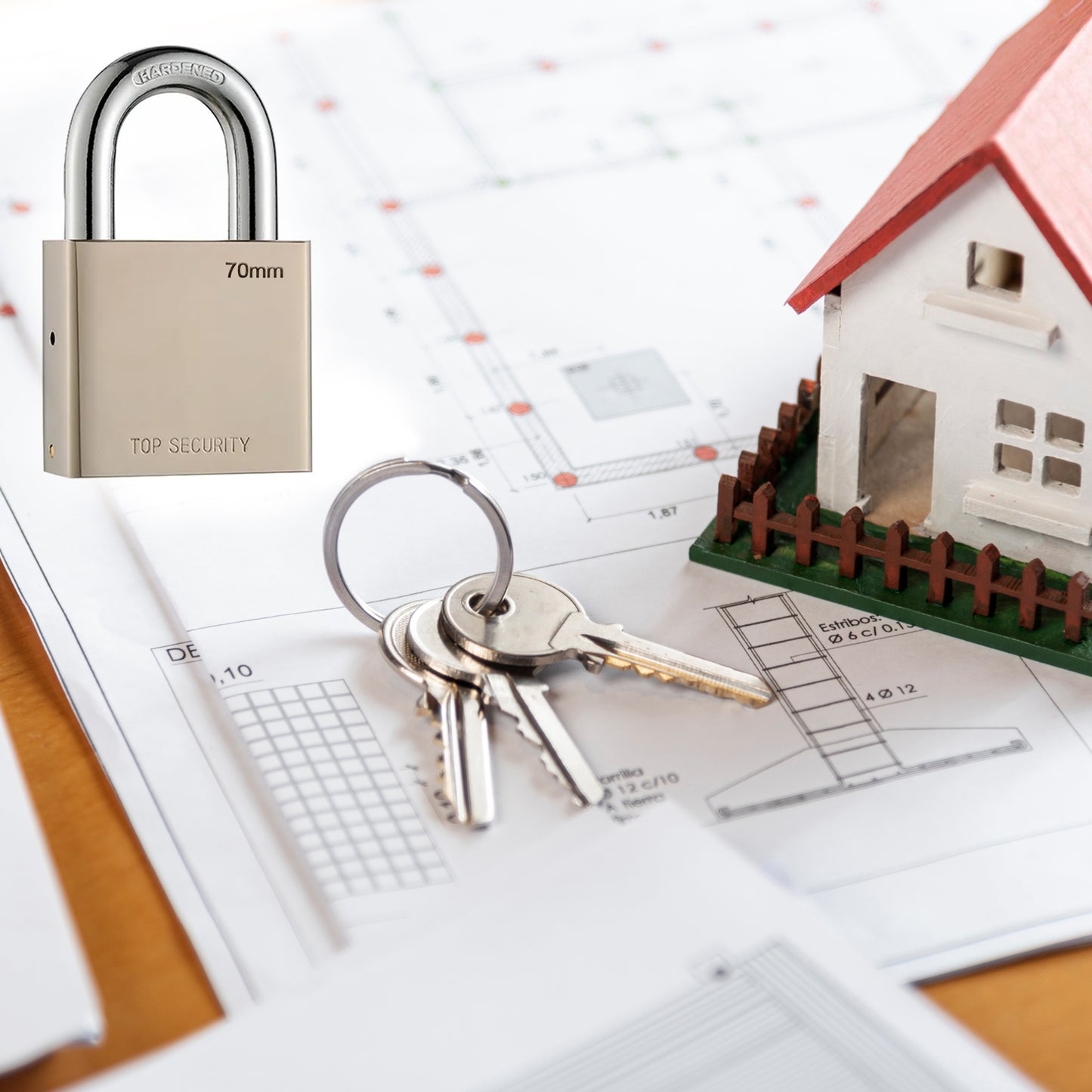 Heavy Steel Premium Square Padlock 70mm With 4 Keys Multipurpose Hardened Shackle Padlock For Door Gate Shutter And Home - Happy Price - Image 7