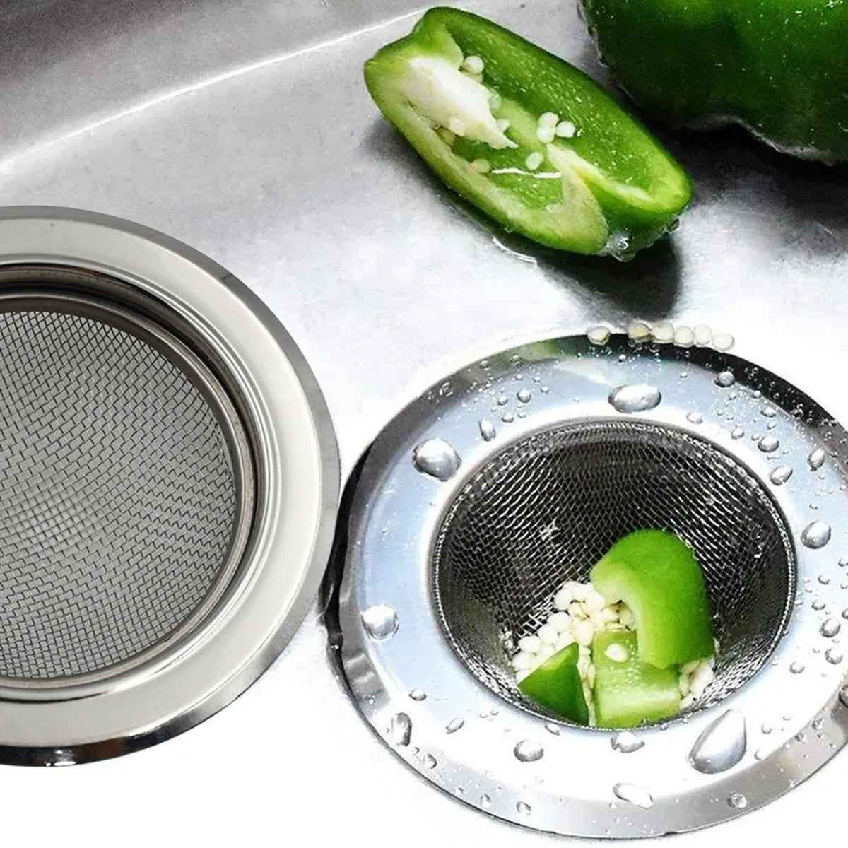 Medium Size Stainless Steel Sink Strainer Kitchen Drain Basin Filter Stopper Drainer - Happy Price - Image 3