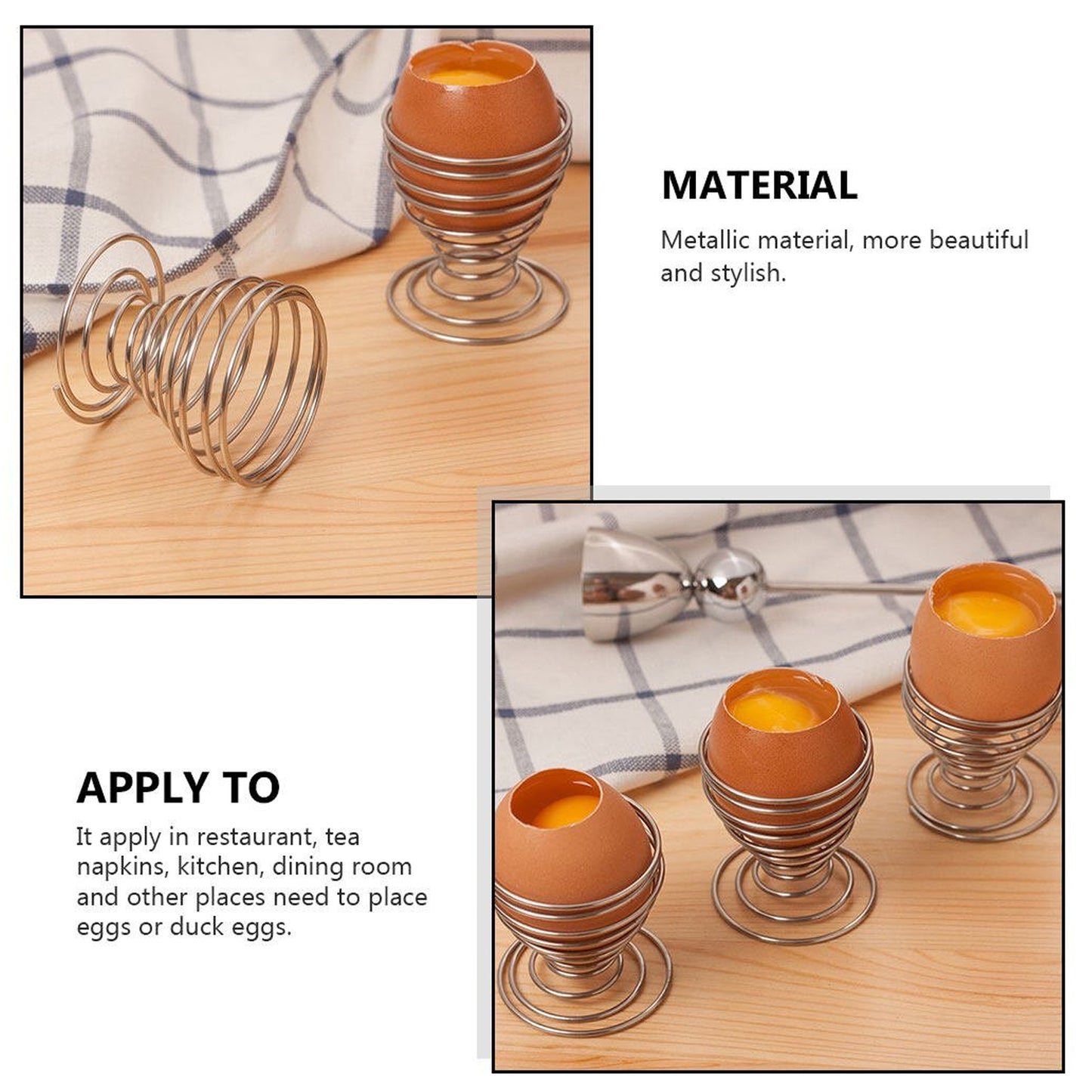 Stainless Steel Spiral Egg Holder Stand - 1 Piece for Breakfast - Happy Price - Image 3