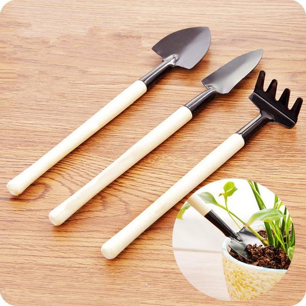 Kids Garden Tools Set Of 3 Pieces (Trowel Shovel Rake) - Happy Price - Image 2