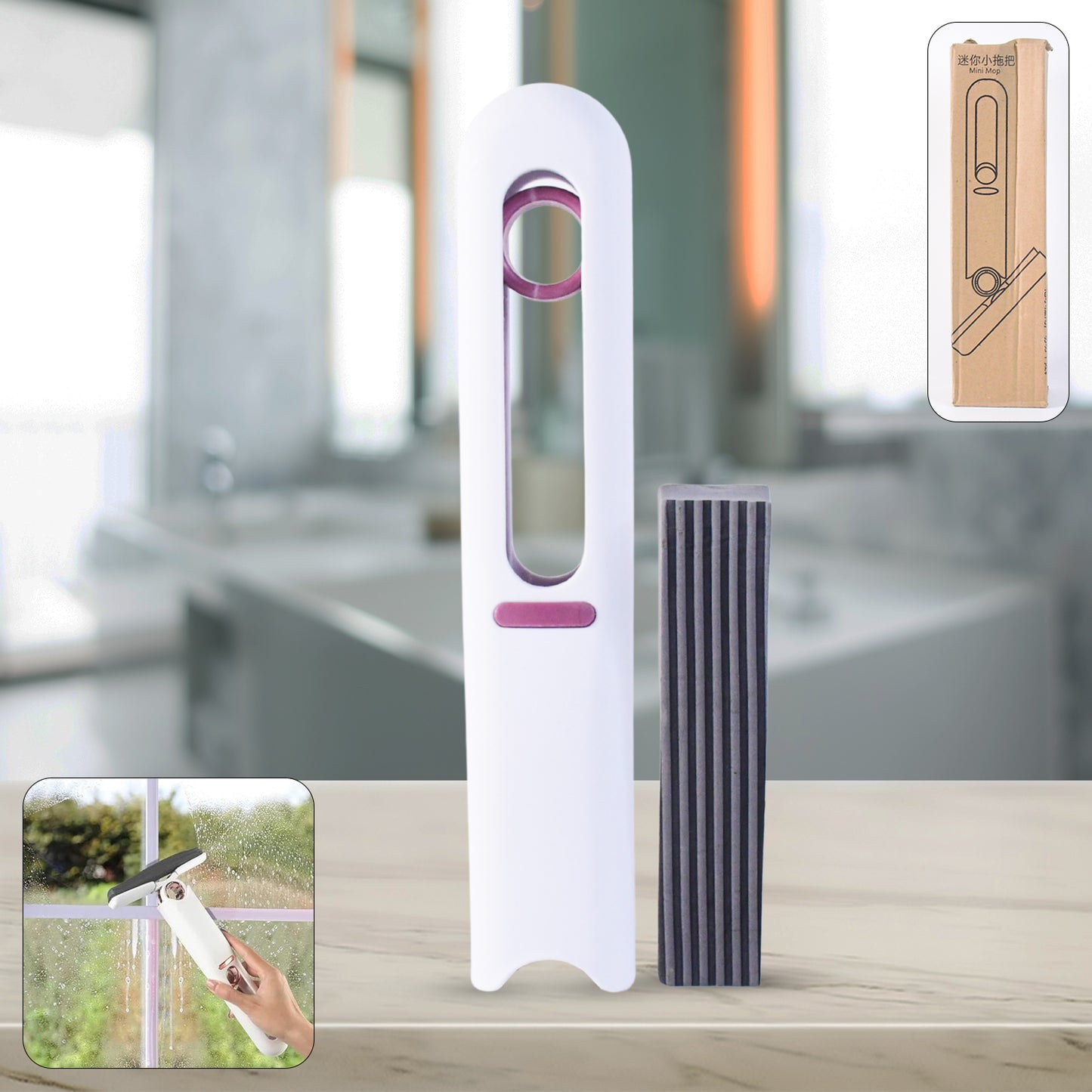 Compact Self-Squeeze Mop with PVA Sponge Head - Ideal for Quick Home Cleaning - Happy Price - Image 6