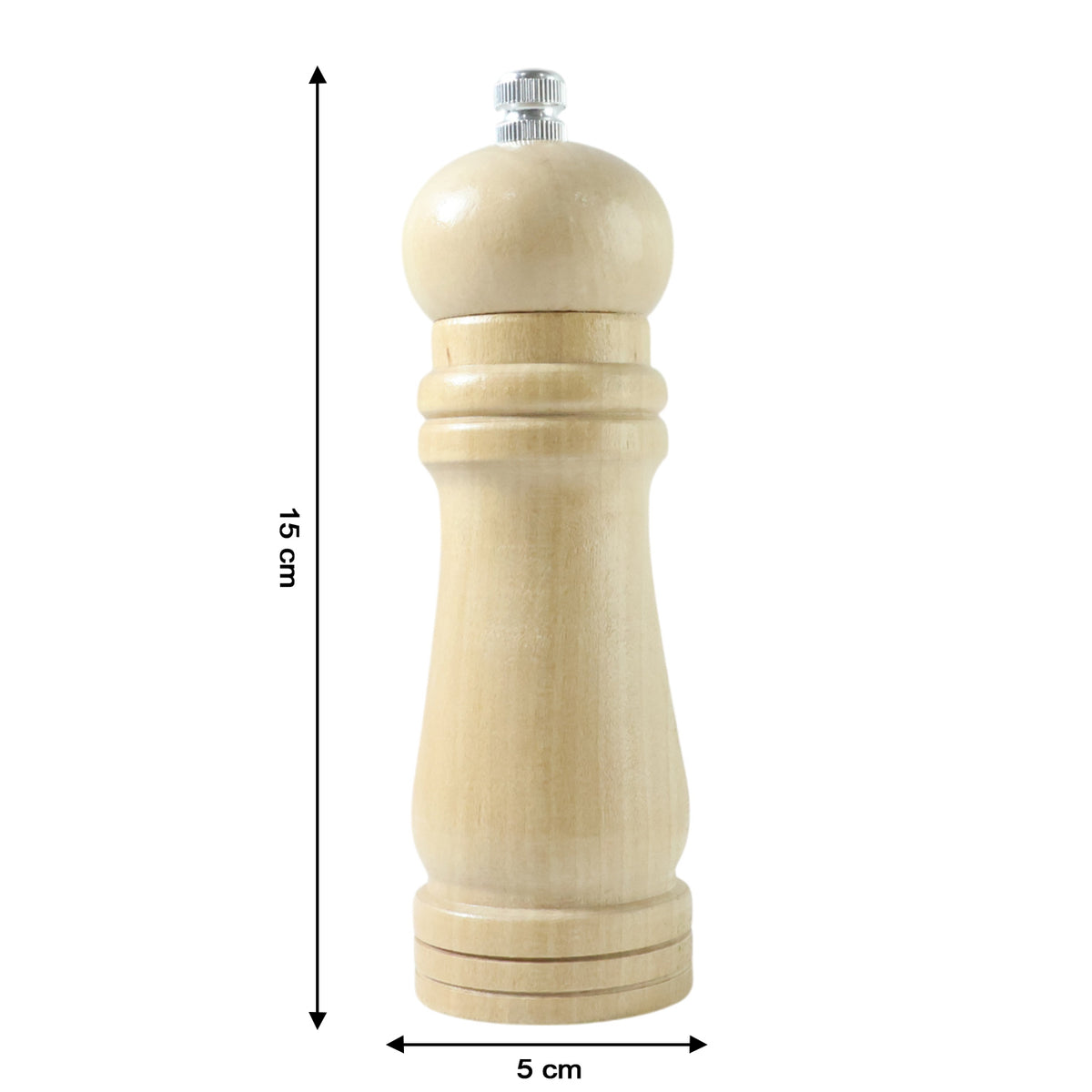 Classic Wooden Manual Pepper Grinder Mill (1 Pc) - Adjustable Coarseness for Fresh Spices - Happy Price - Image 5