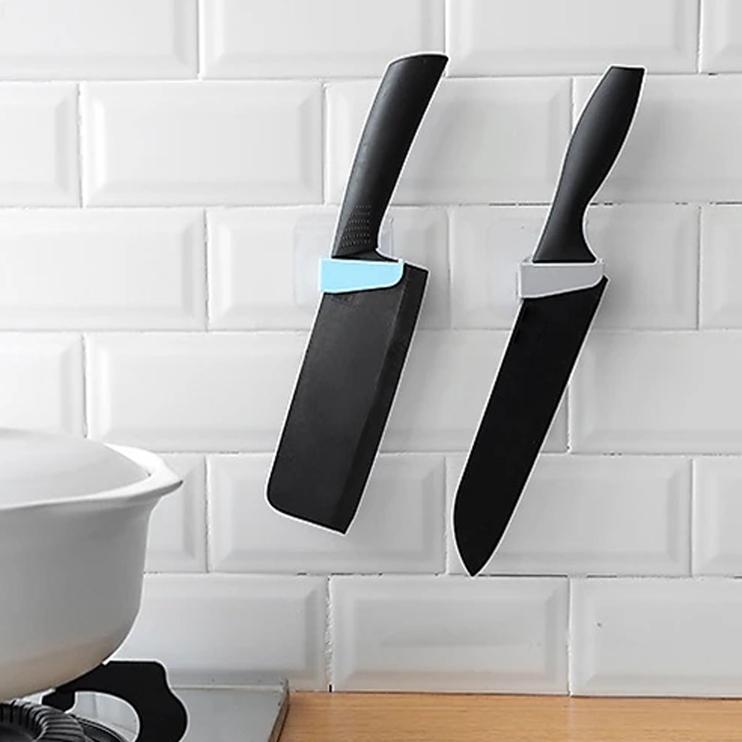 Punch-free Wall Hanging Knife Holder Stand Knife Holder Kitchen Supplies Tool Holder Insert Knife Shelf Storage Rack (1 Pc ) - Happy Price - Image 3