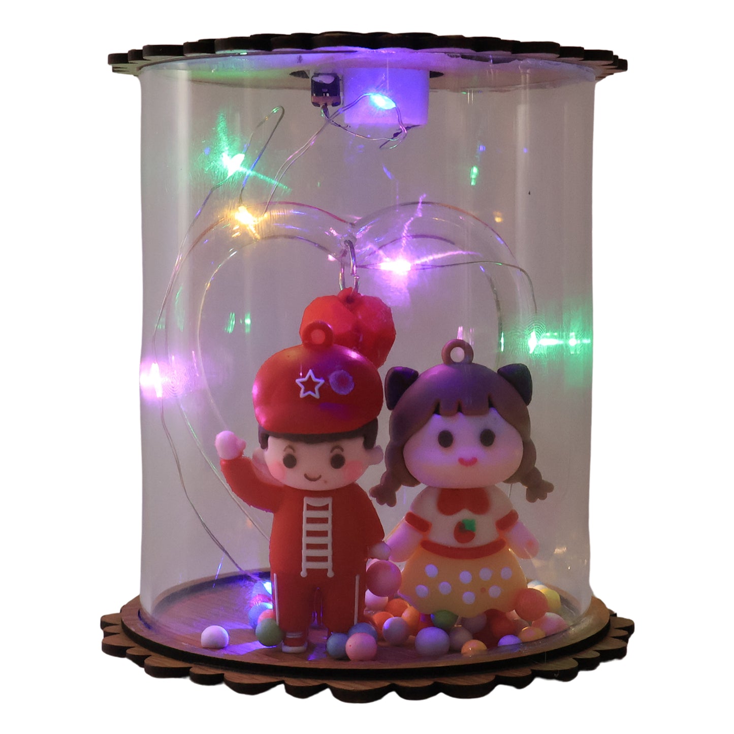 Cute LED Light Figurine Snow Globe Showpiece (1 Pc) - Happy Price - Image 2