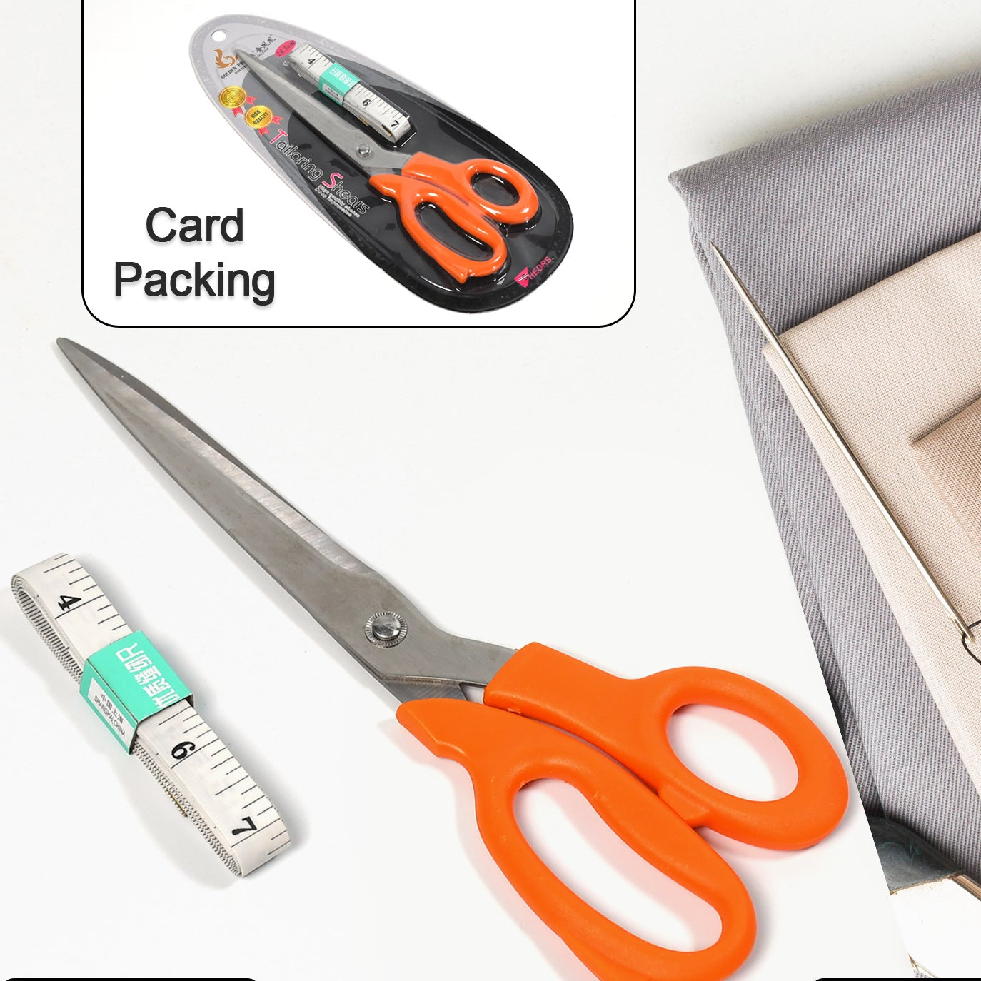 Tailor Scissors And Measuring Tape High Quality Scissor With Flexible Measuring Tape For Tailor Home Use Scissor - Happy Price - Image 1